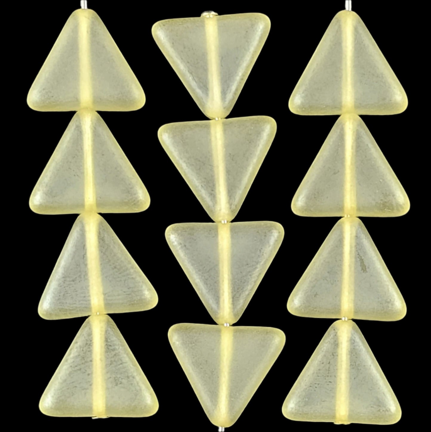 12mm Matte Yellow Luster Triangles