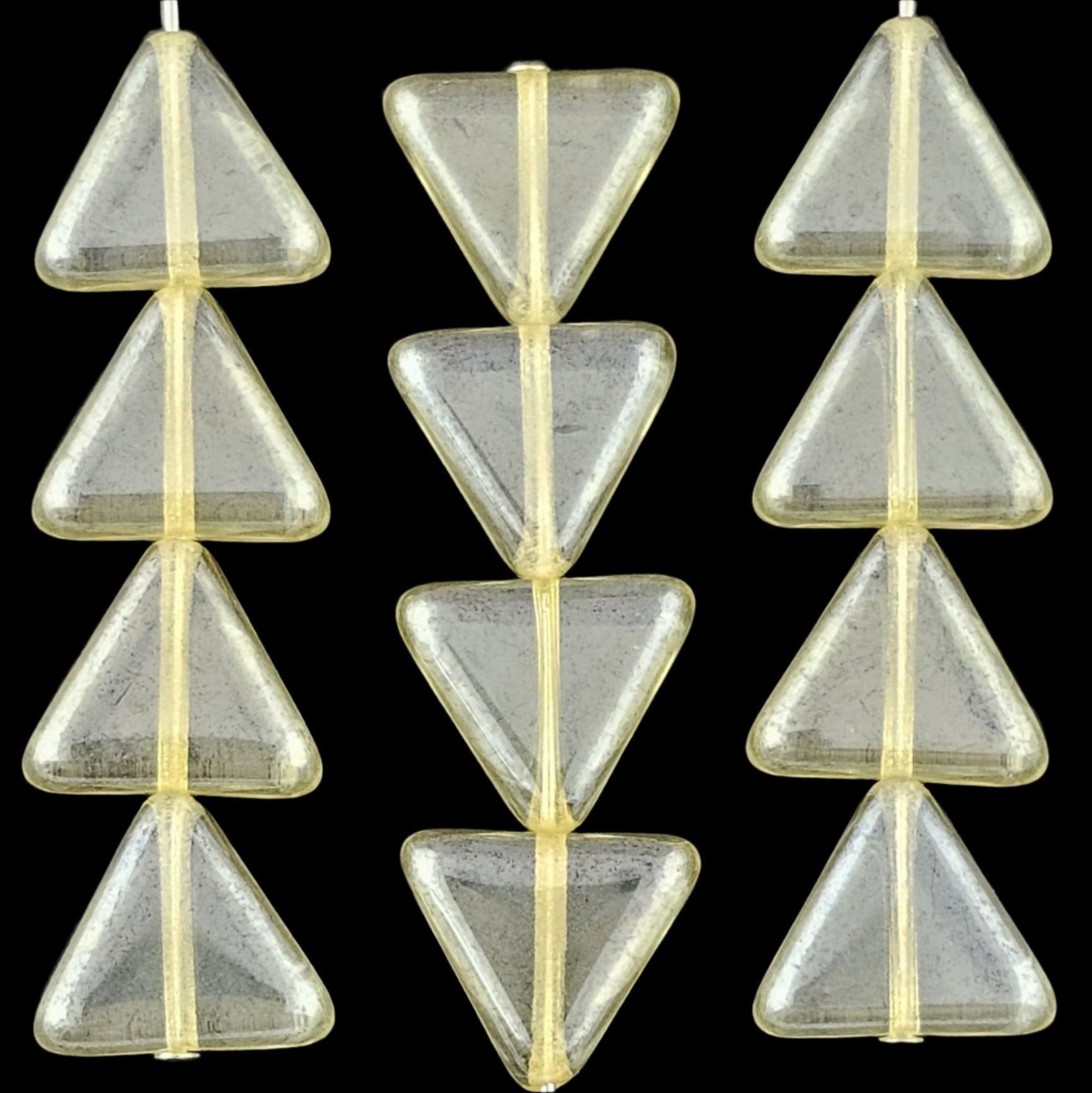 12mm Yellow Luster Triangles