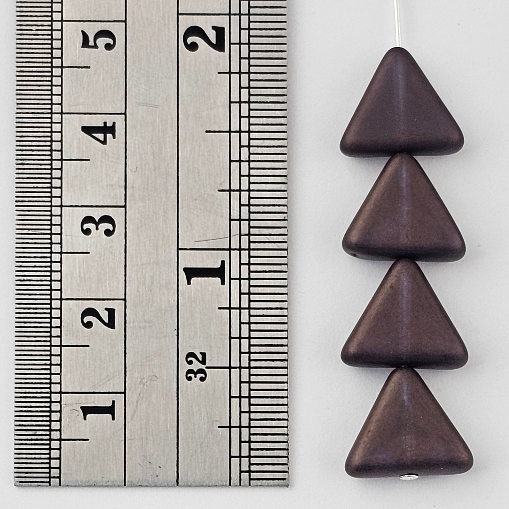 12mm Matte Purple Luster Triangles