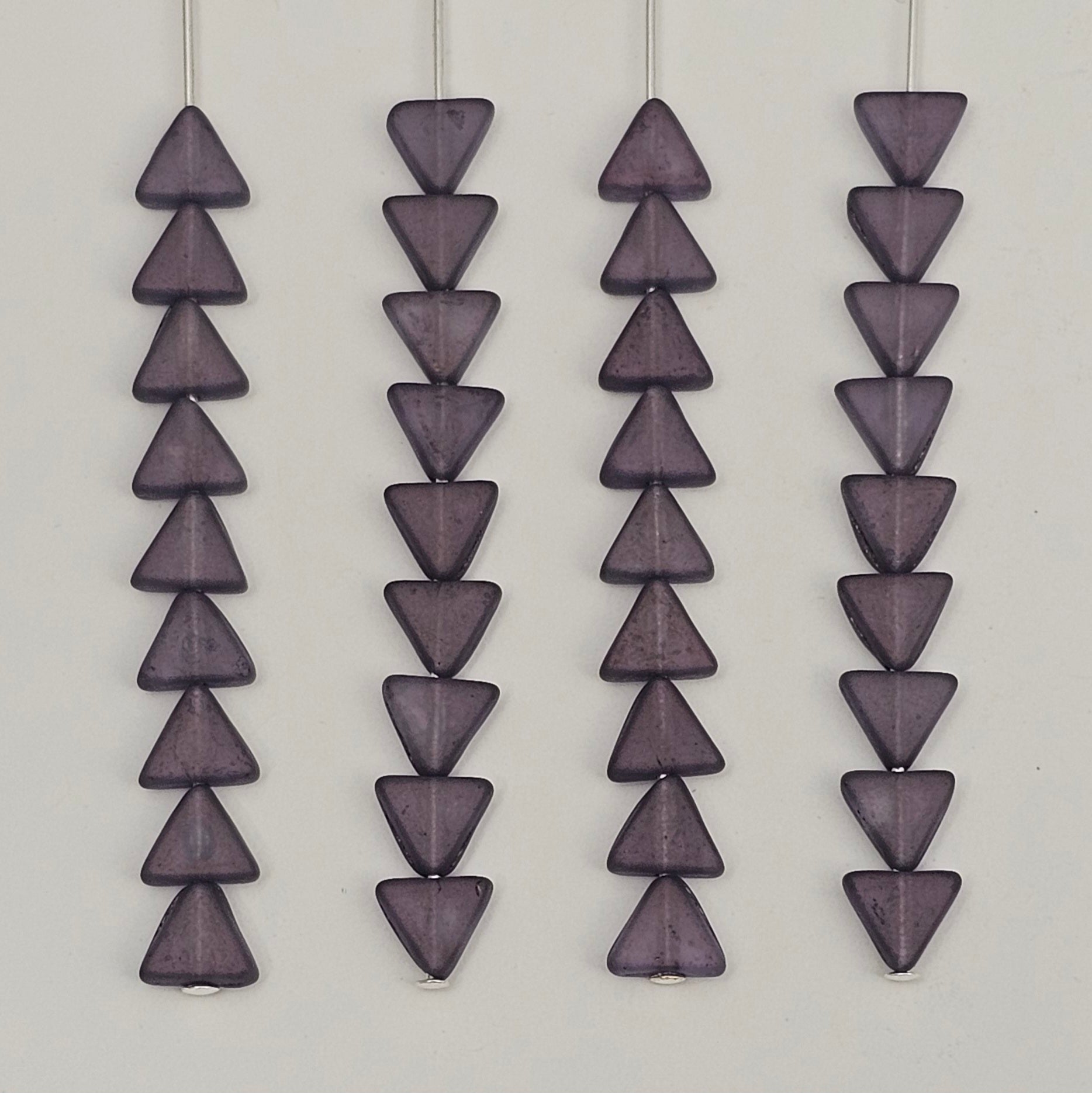 6mm Matte Purple Luster Triangles