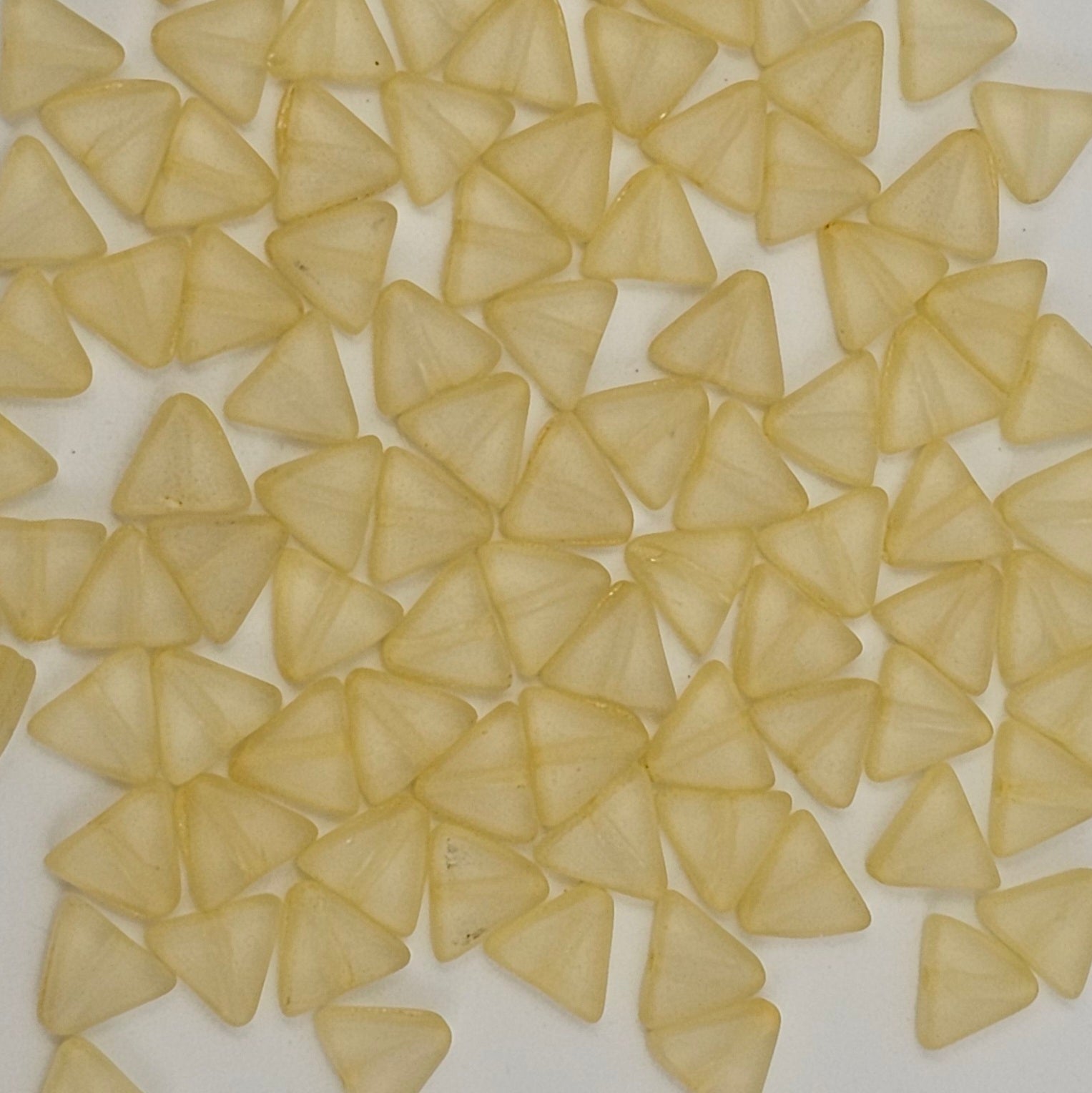 6mm Matte Yellow Luster Triangles