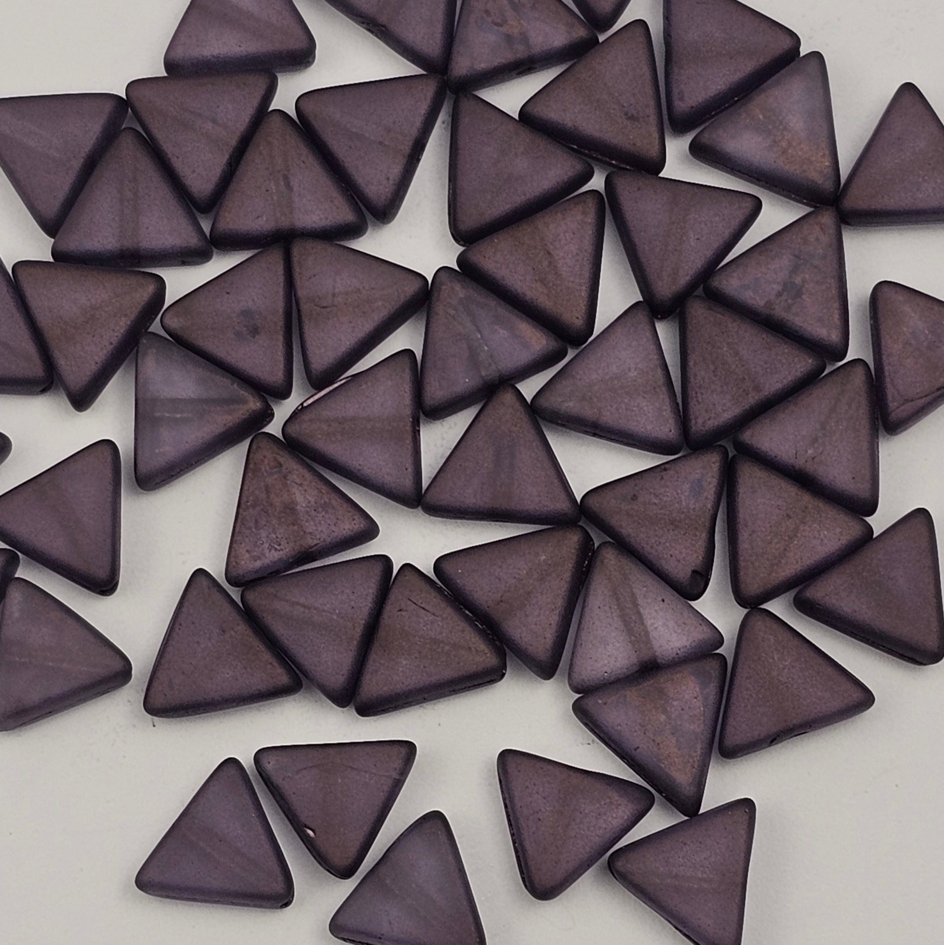 8mm Matte Purple Luster Triangles