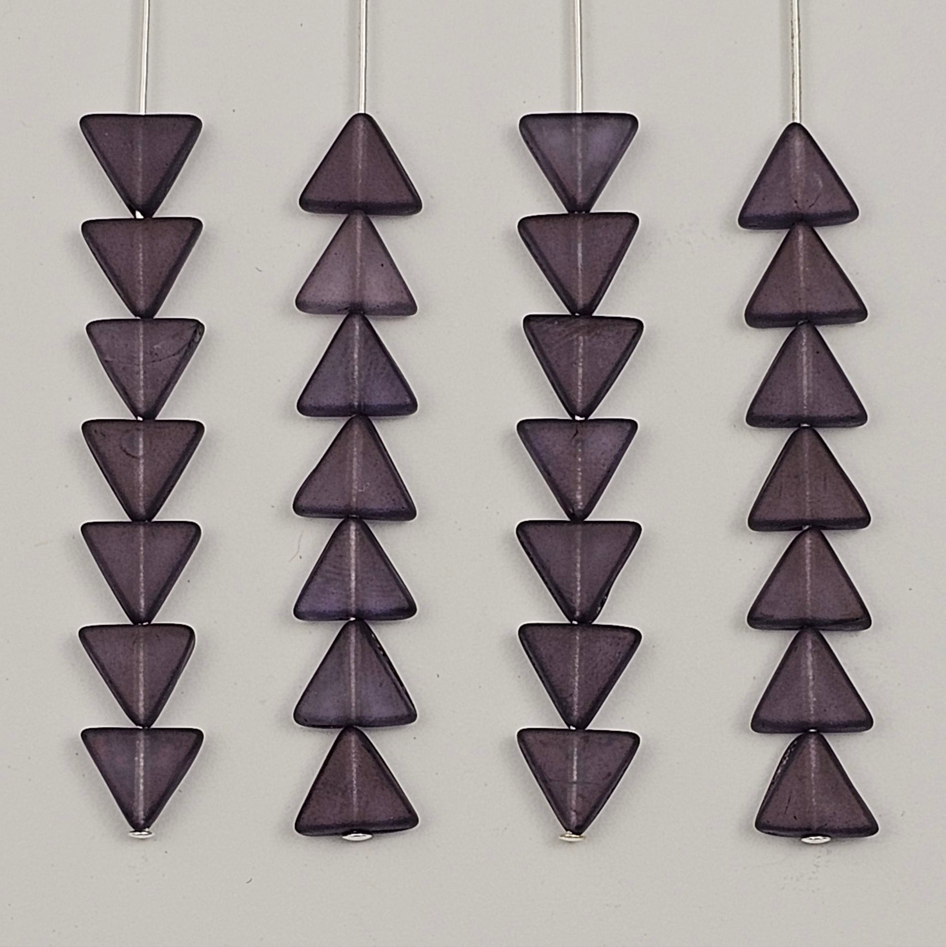 8mm Matte Purple Luster Triangles