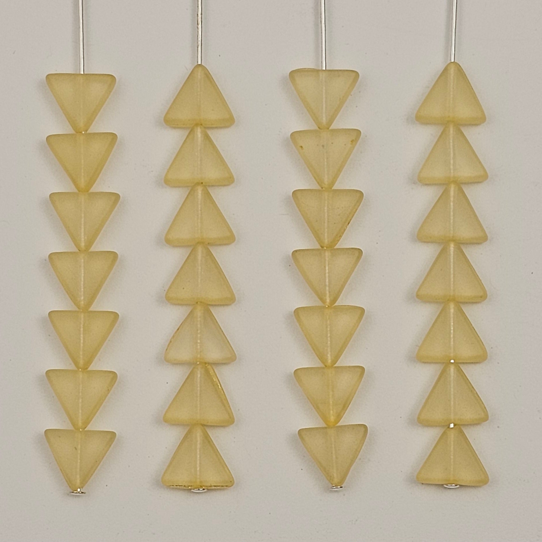 8mm Matte Yellow Luster Triangles