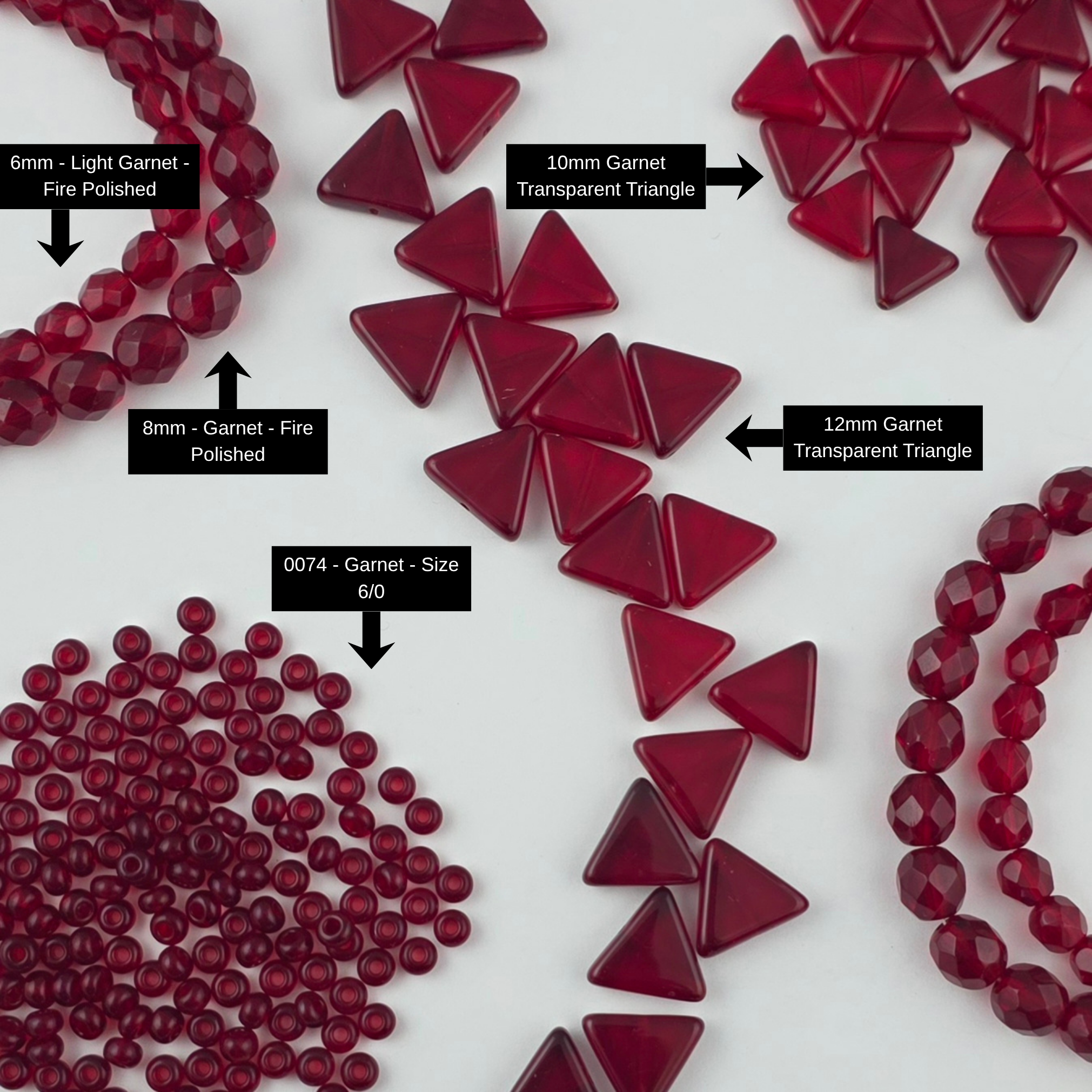 6mm - Light Garnet - Fire Polished !