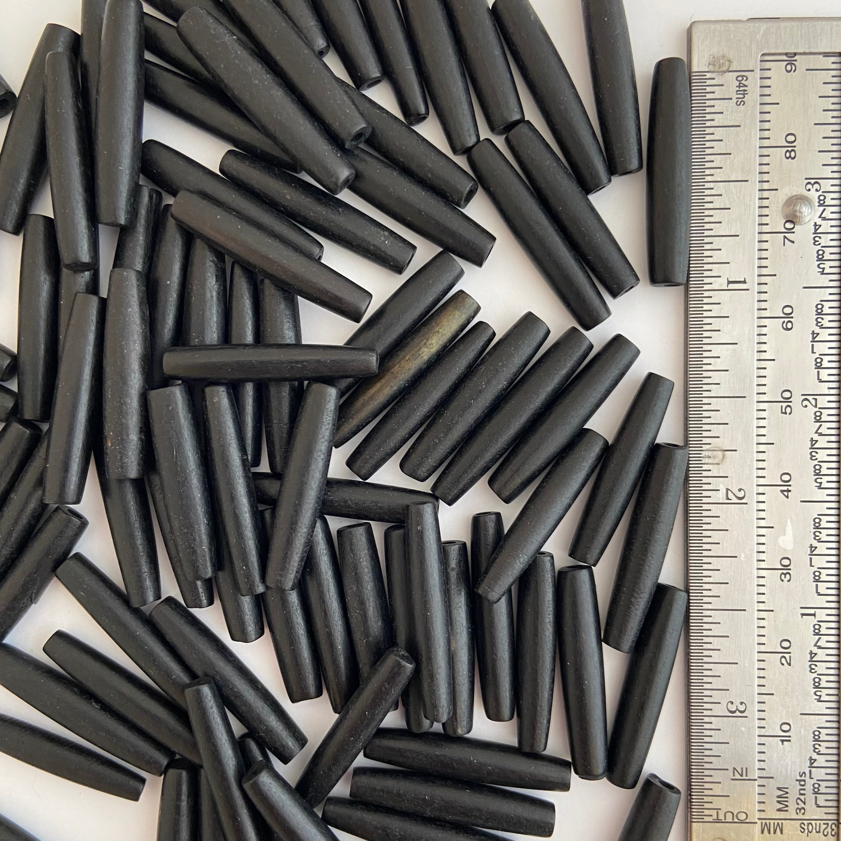 Brown/black Hair Pipe Thin- 25mm (about 1 inches)