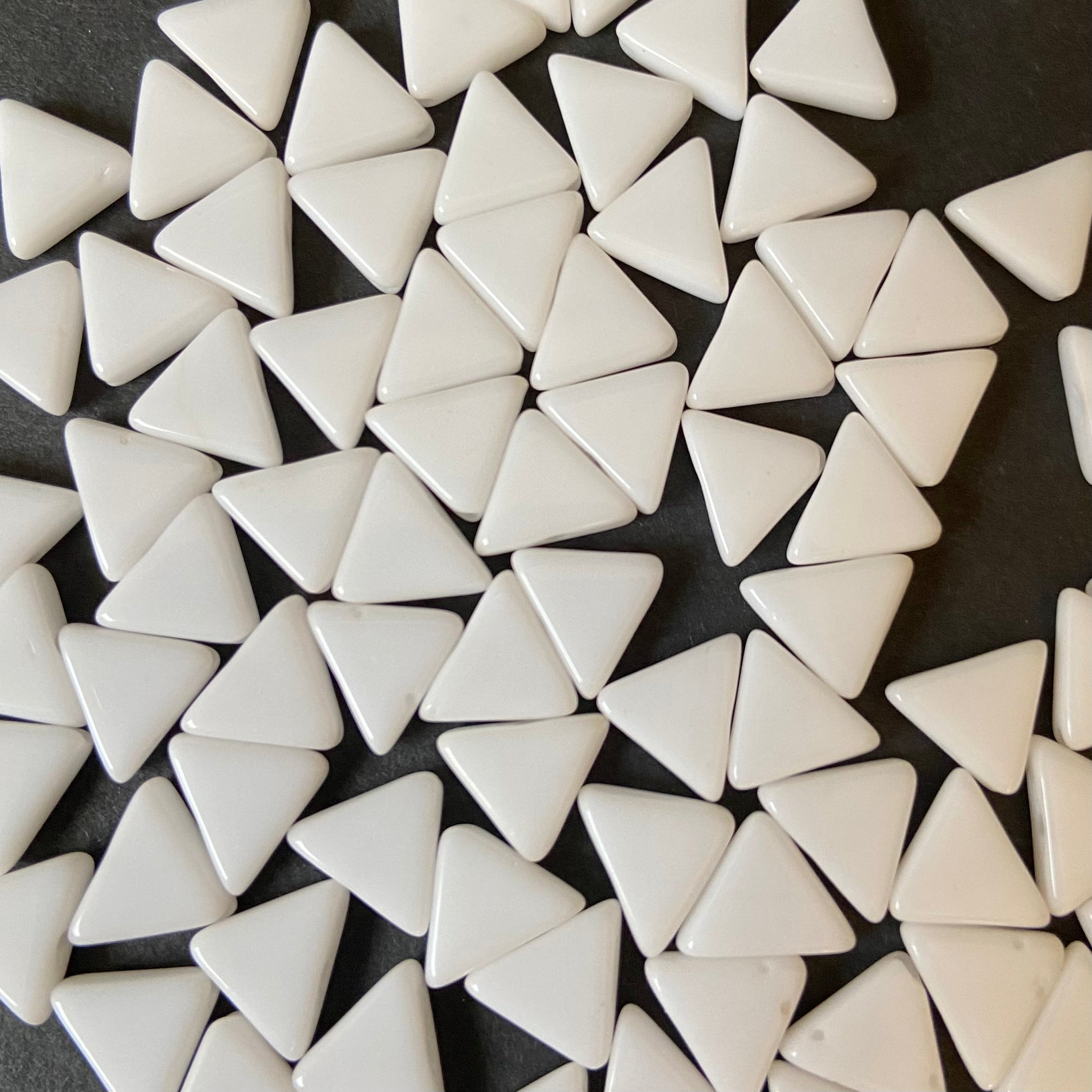 8mm White Silk Triangles