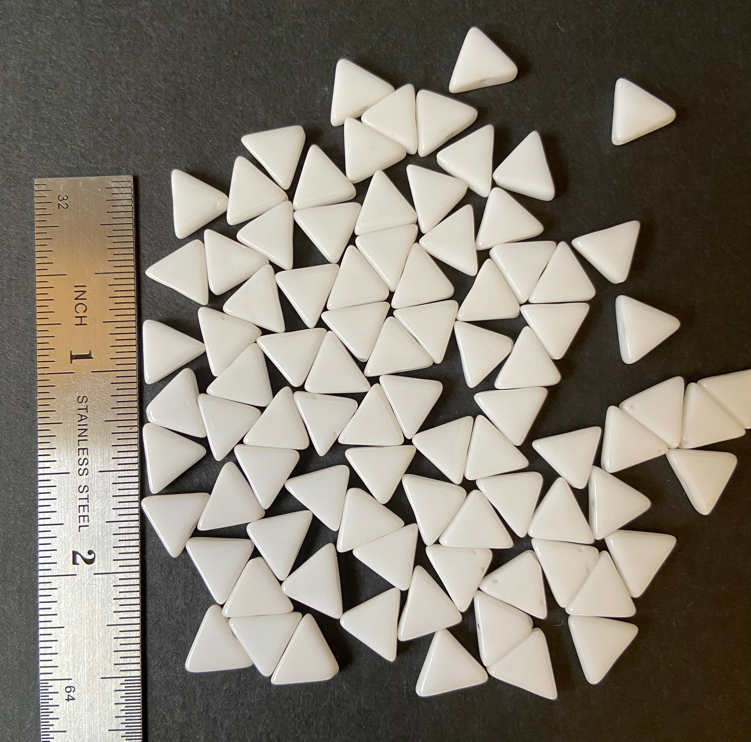 8mm White Silk Triangles