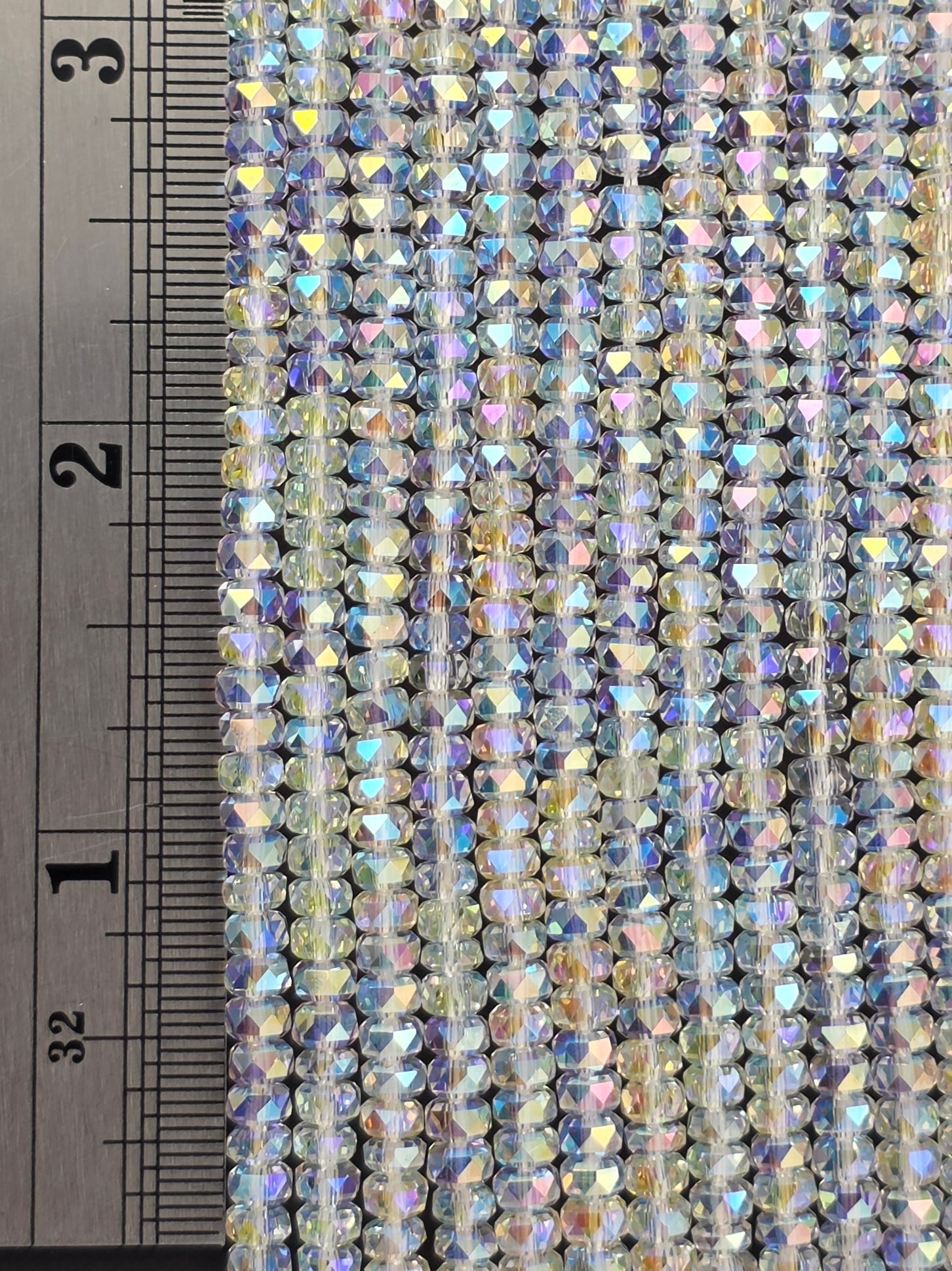 3x4mm - New Cut Crystal Rondelles - Crystal  AB