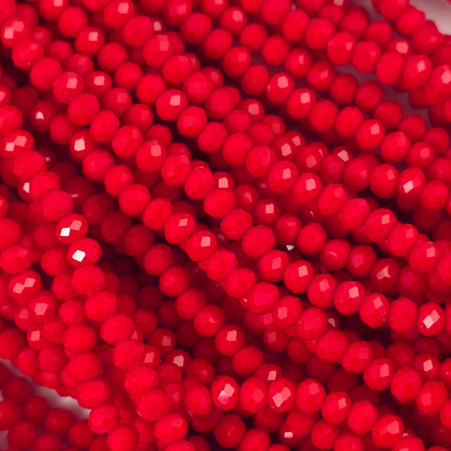 3x4mm - Crystal Rondelles - Red Opaque