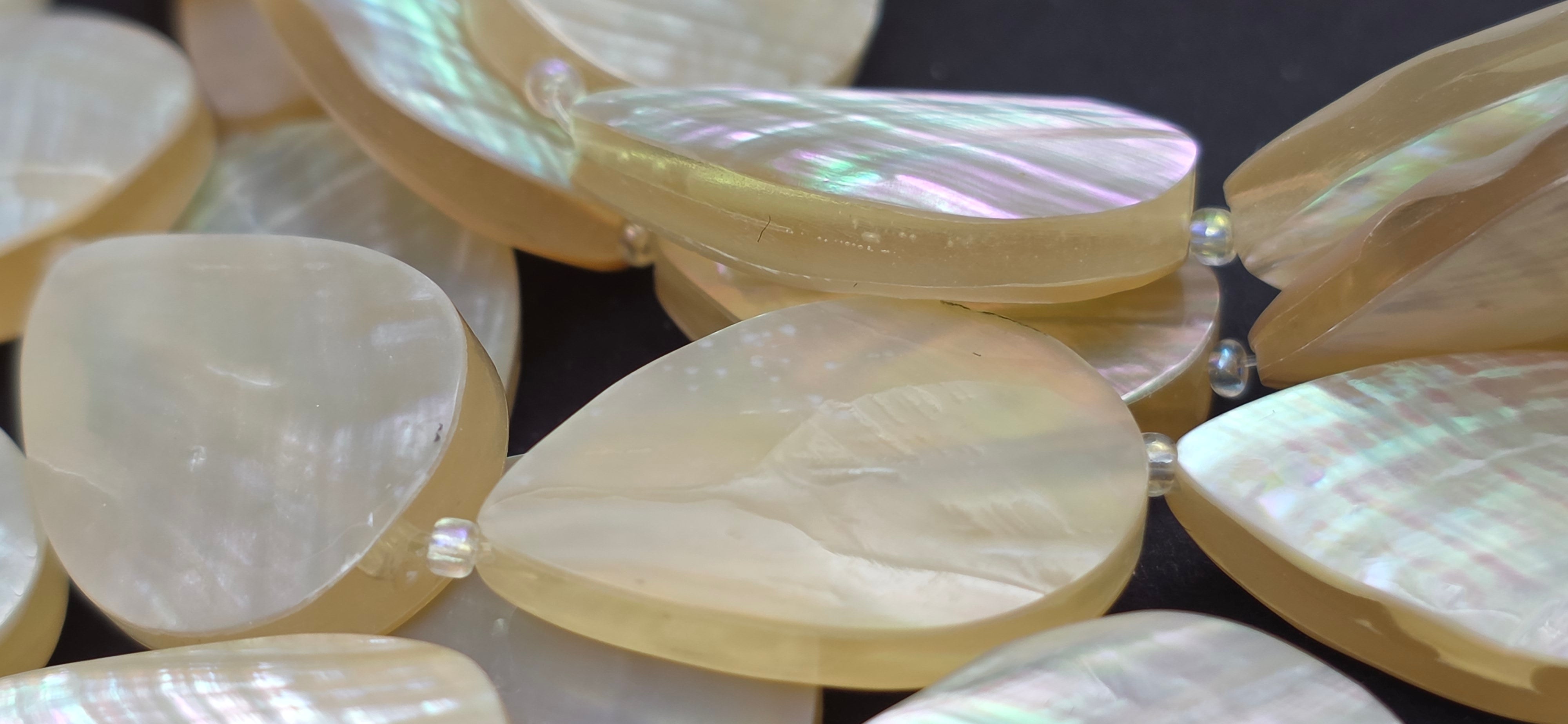 24x16mm White Abalone Tear Drop - 1 piece