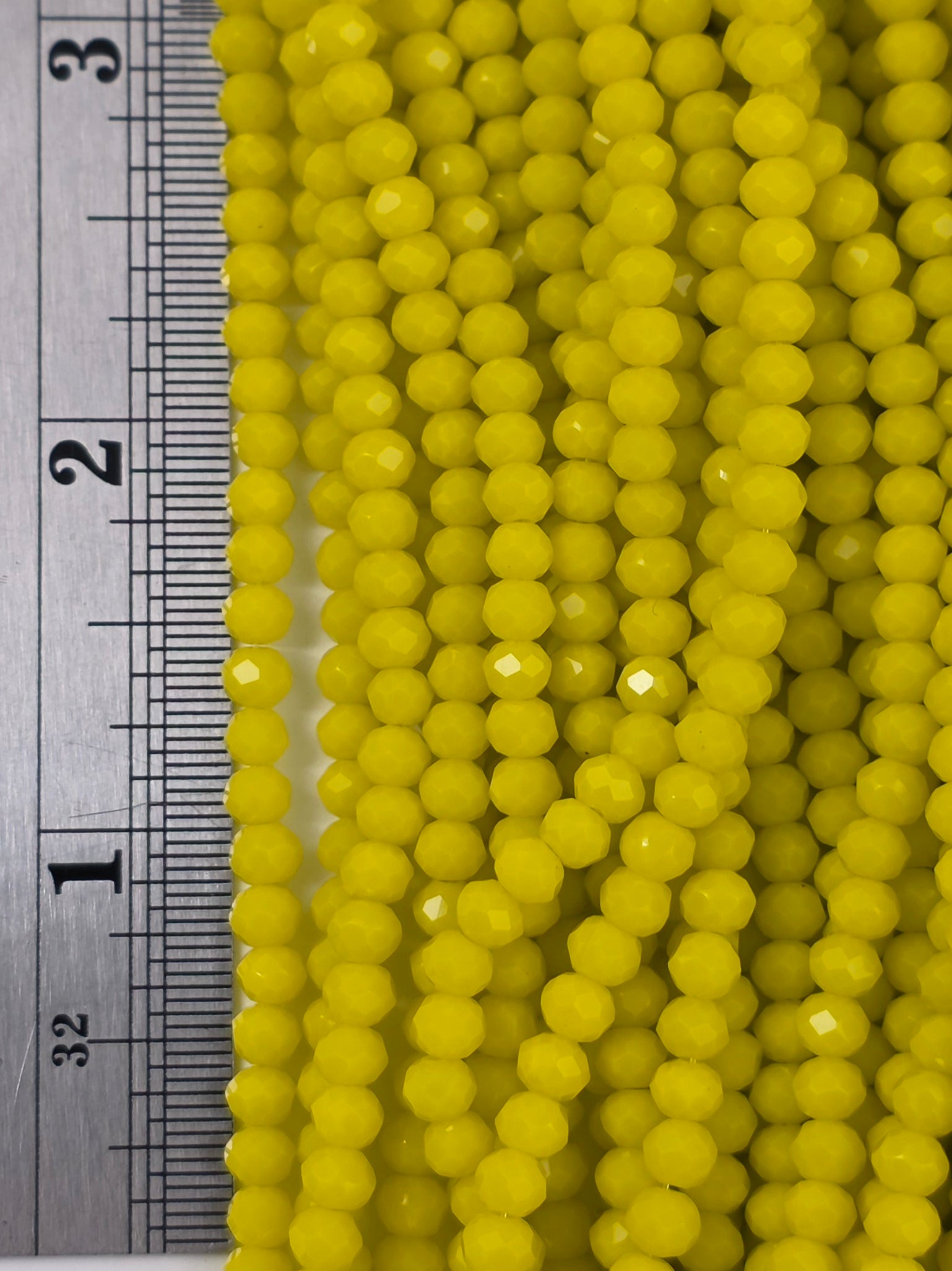 3x4mm - Crystal Rondelles - Lemon Yellow