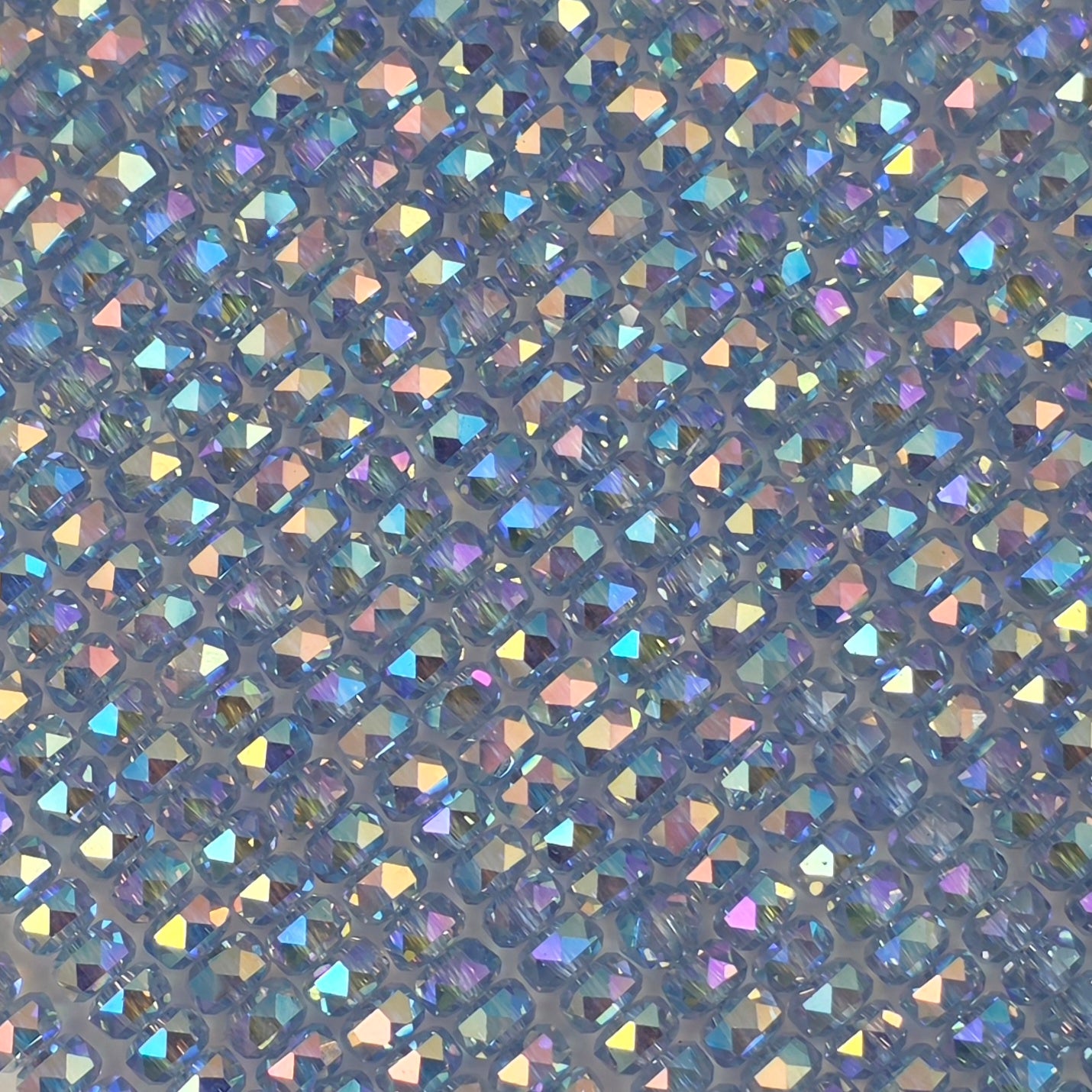 3x4mm - New Cut Crystal Rondelles - Light Sapphire AB