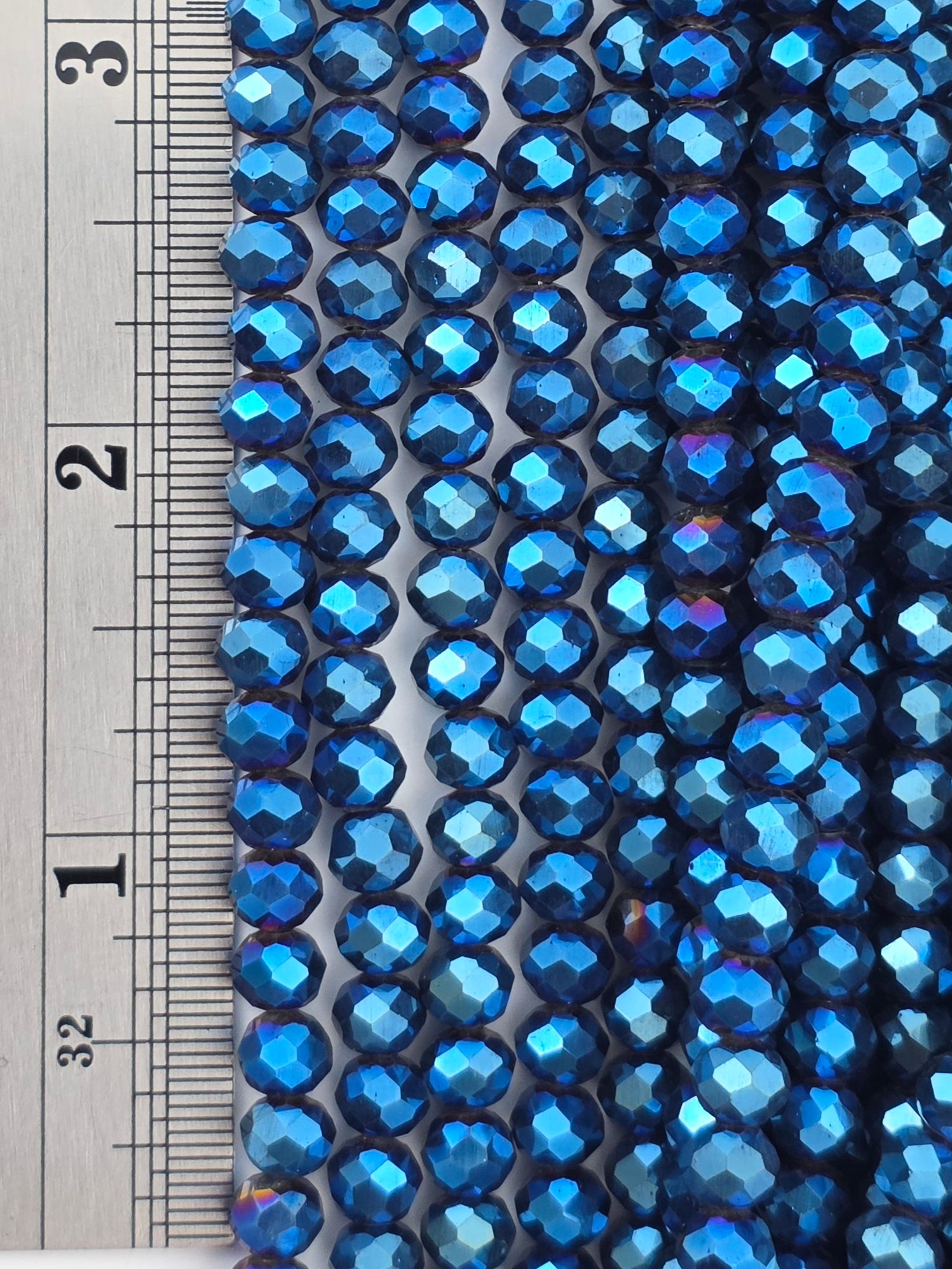 5x6mm - Crystal Rondelles - Blue Metallic