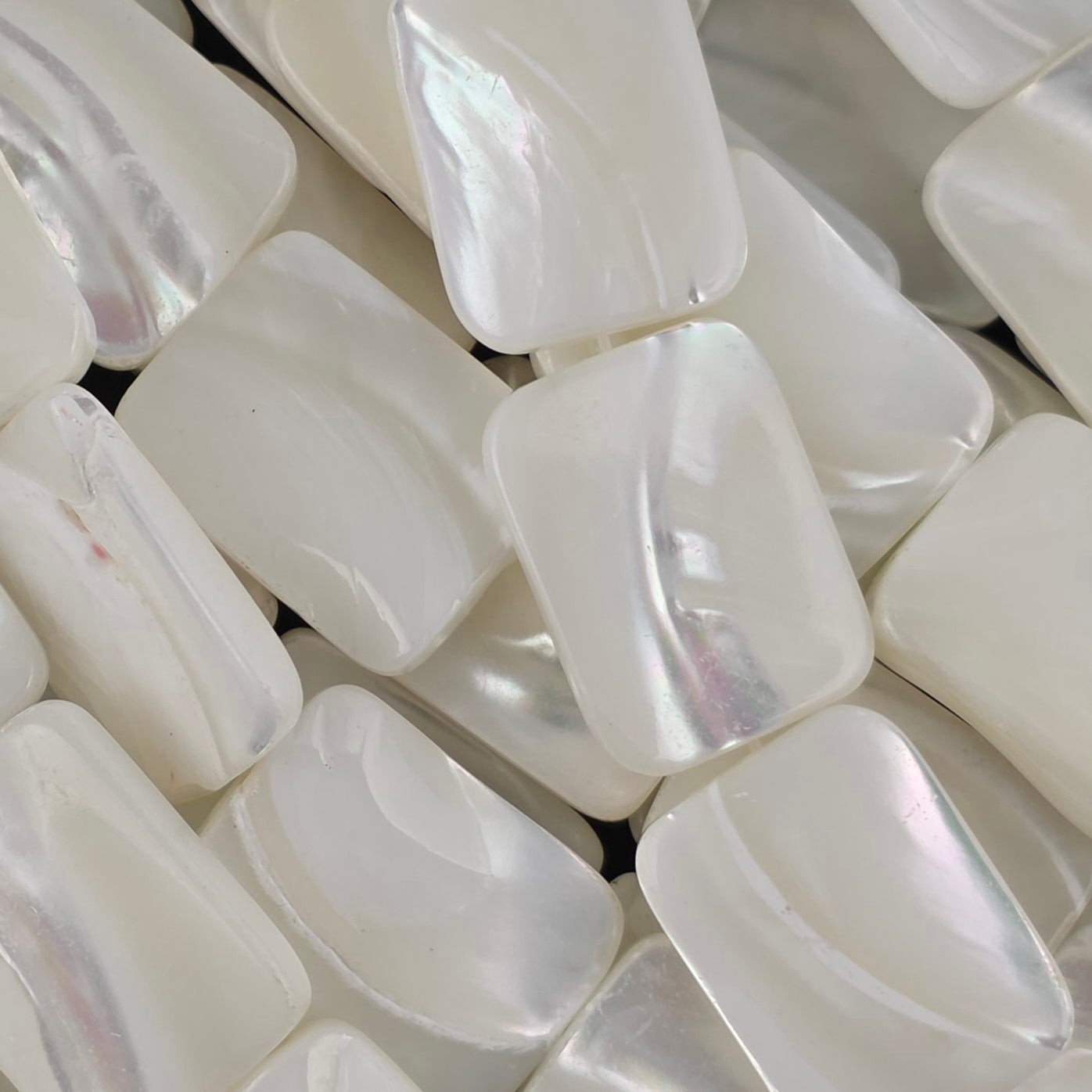 15X20mm - Mother of Pearl - Rectangles - White