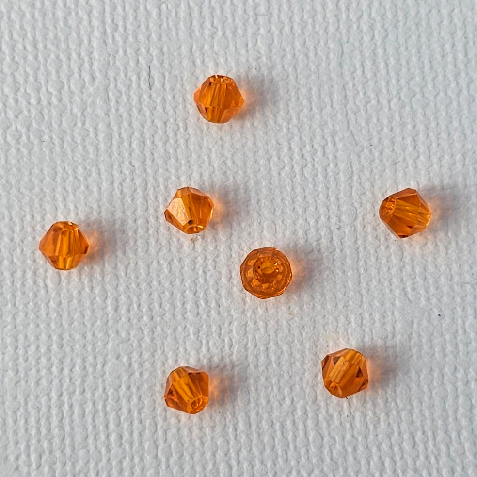 4mm Bicone - Orange Transparent