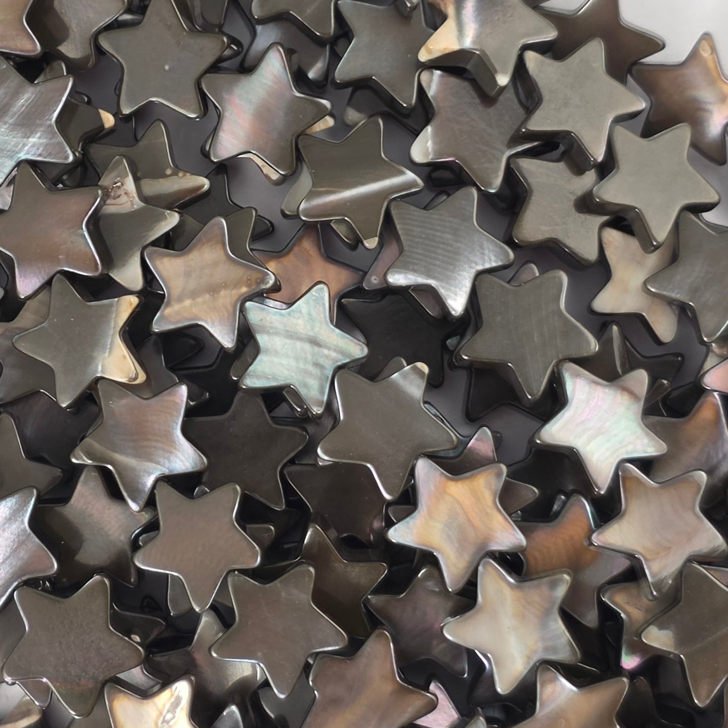 10mm - Mother of Pearl - Stars - Black