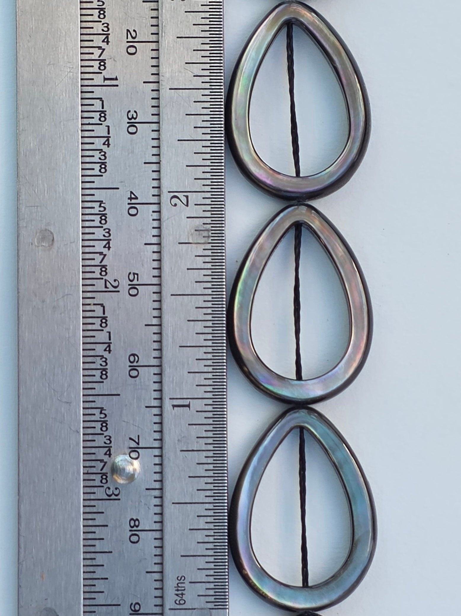 1 Piece - 25x18mm Oval Frames - Dark MOP