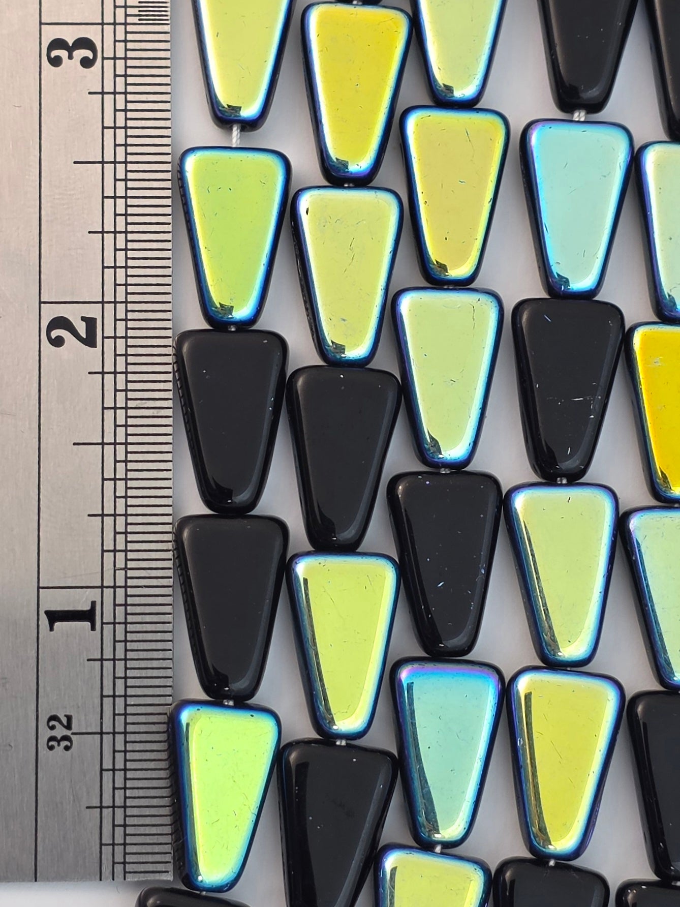 16x10mm Jet Black AB Long Triangle