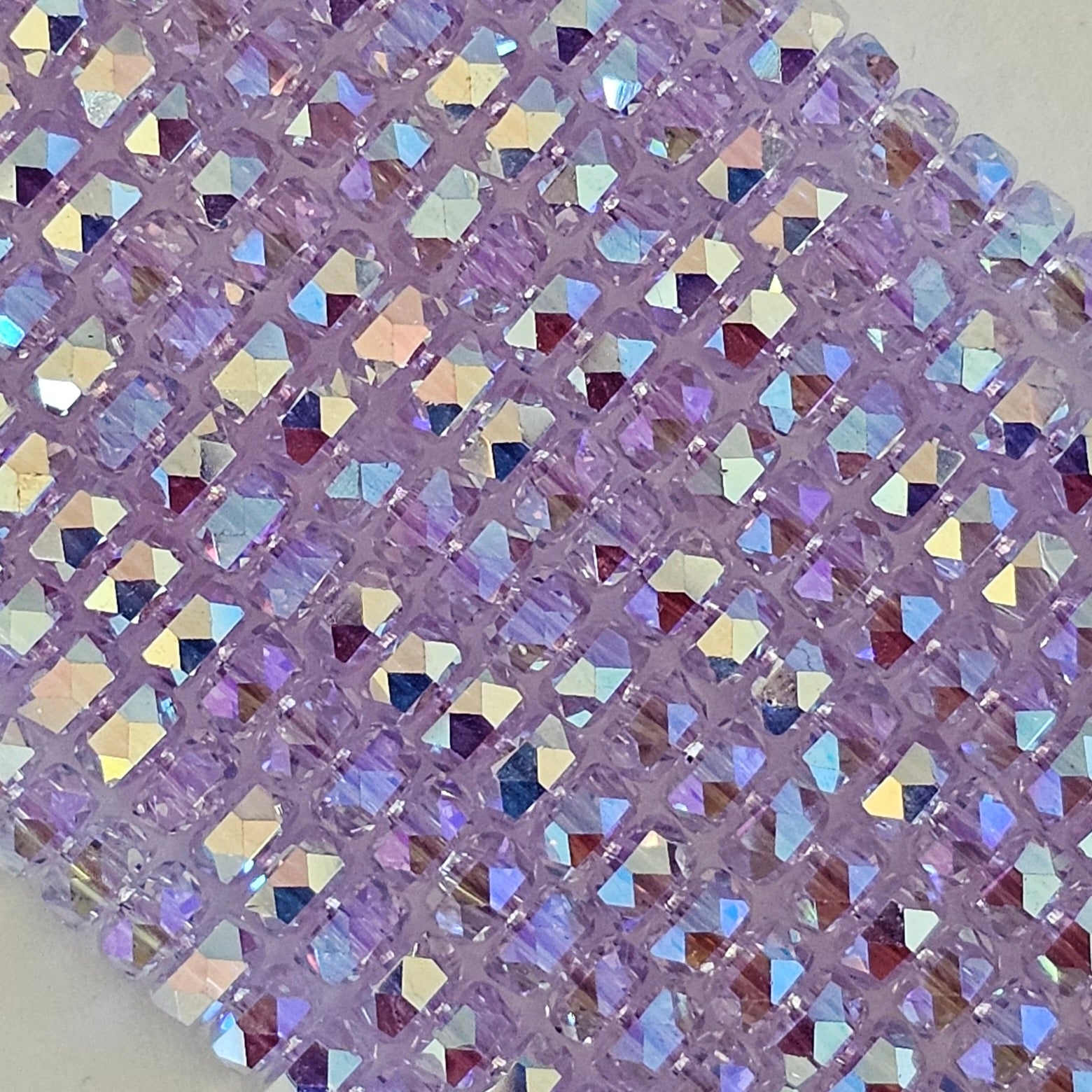 3x4mm New Cut Crystal Rondelles - Light Amethyst AB