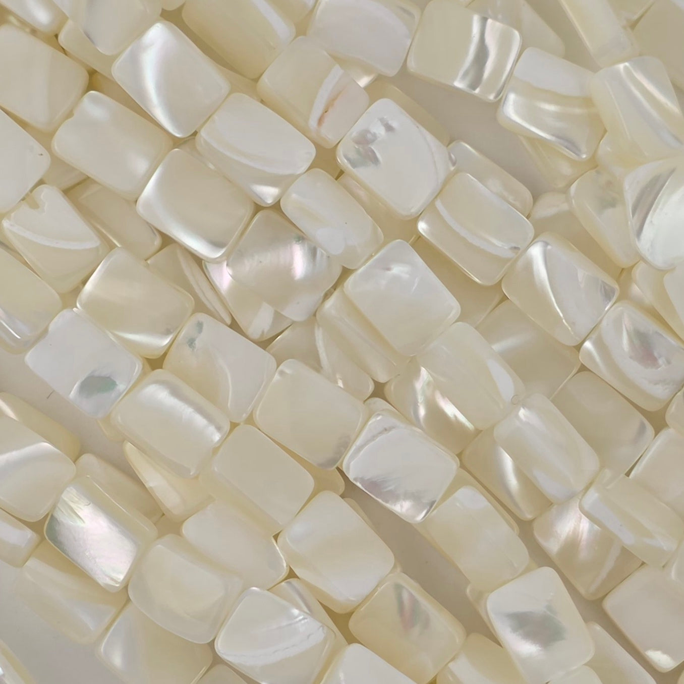 6x8mm - Mother of Pearl - Rectangles - White