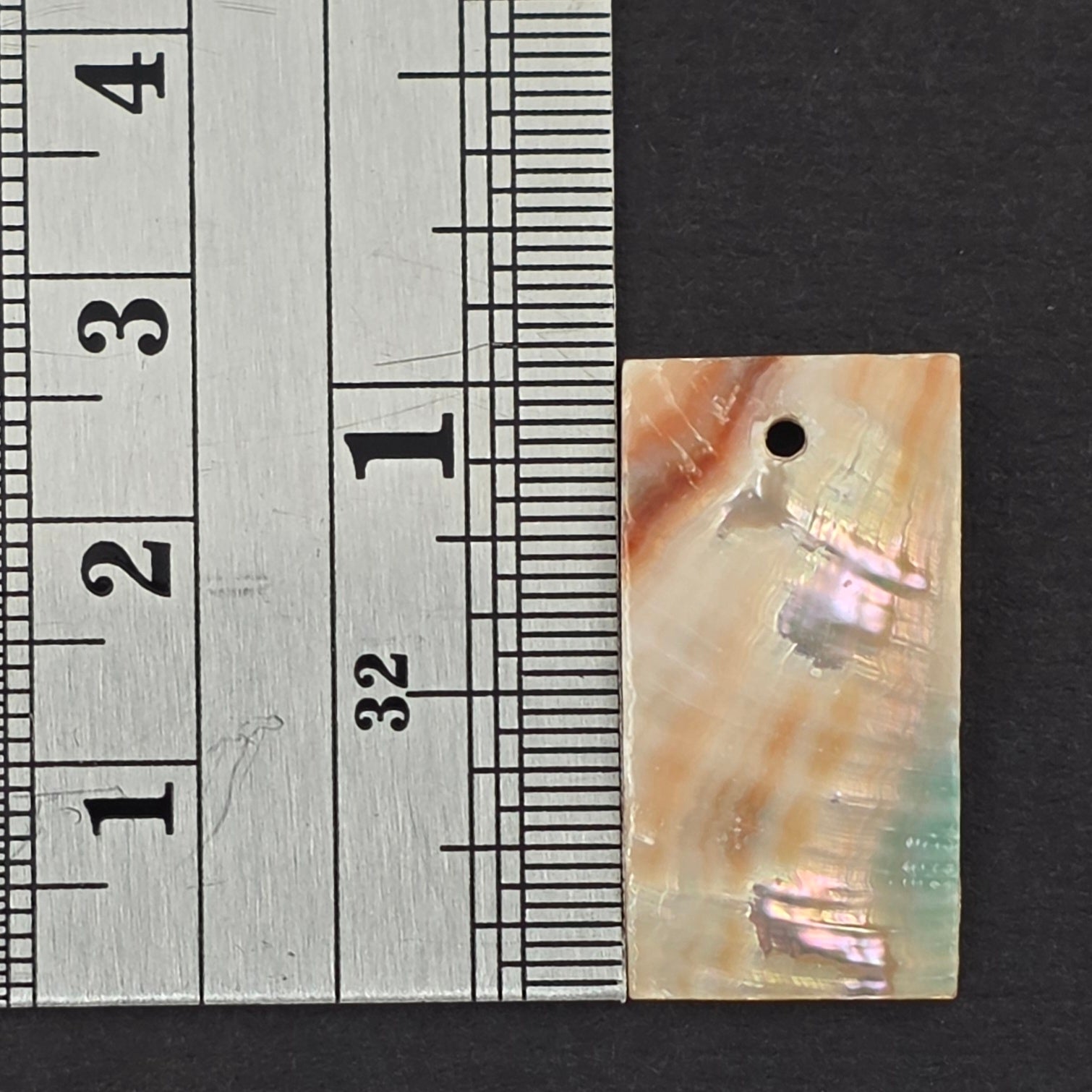 1x0.5 inch Abalone Rectangle - 1 piece