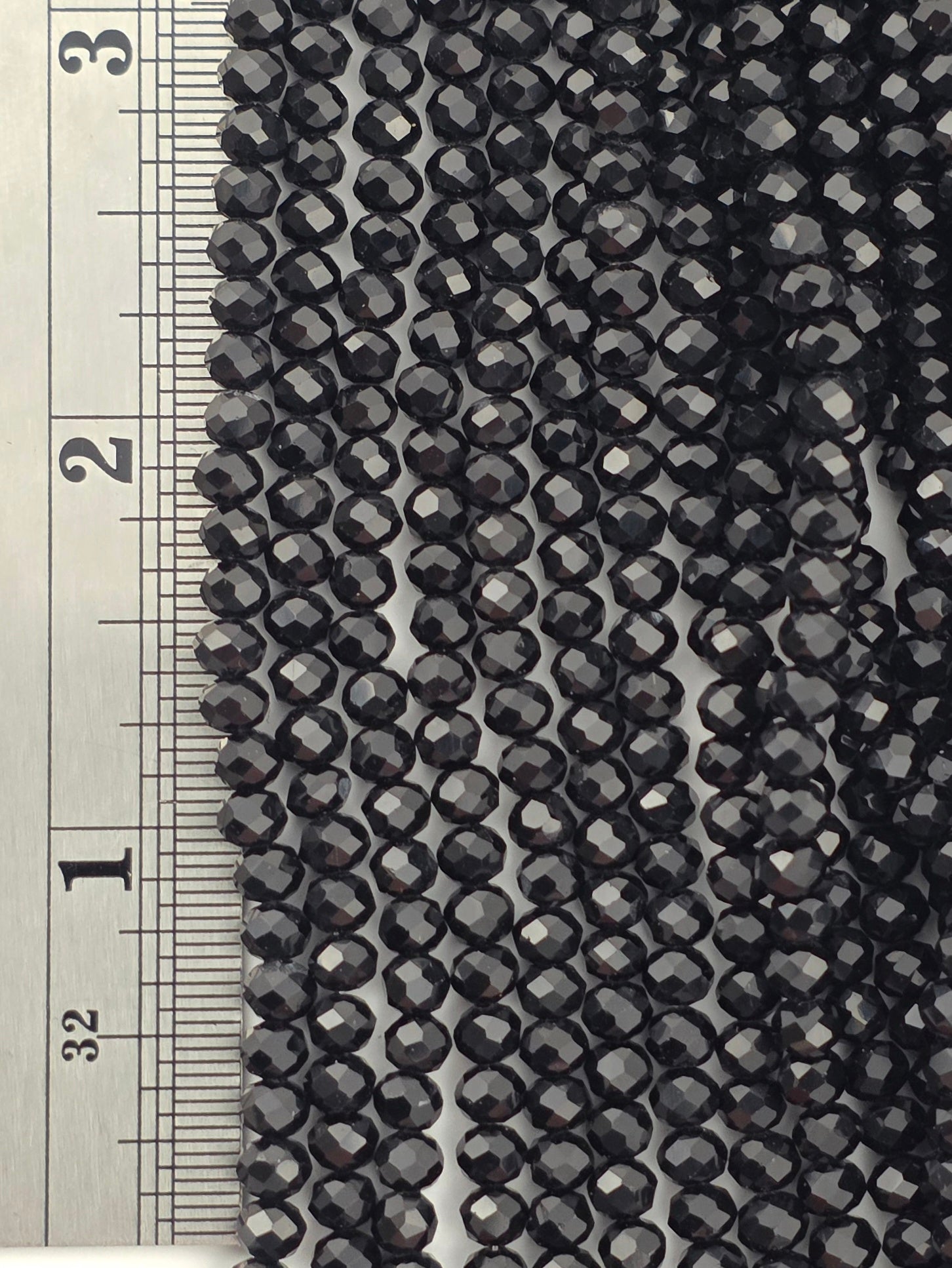 3x4mm - Crystal Rondelles - Black