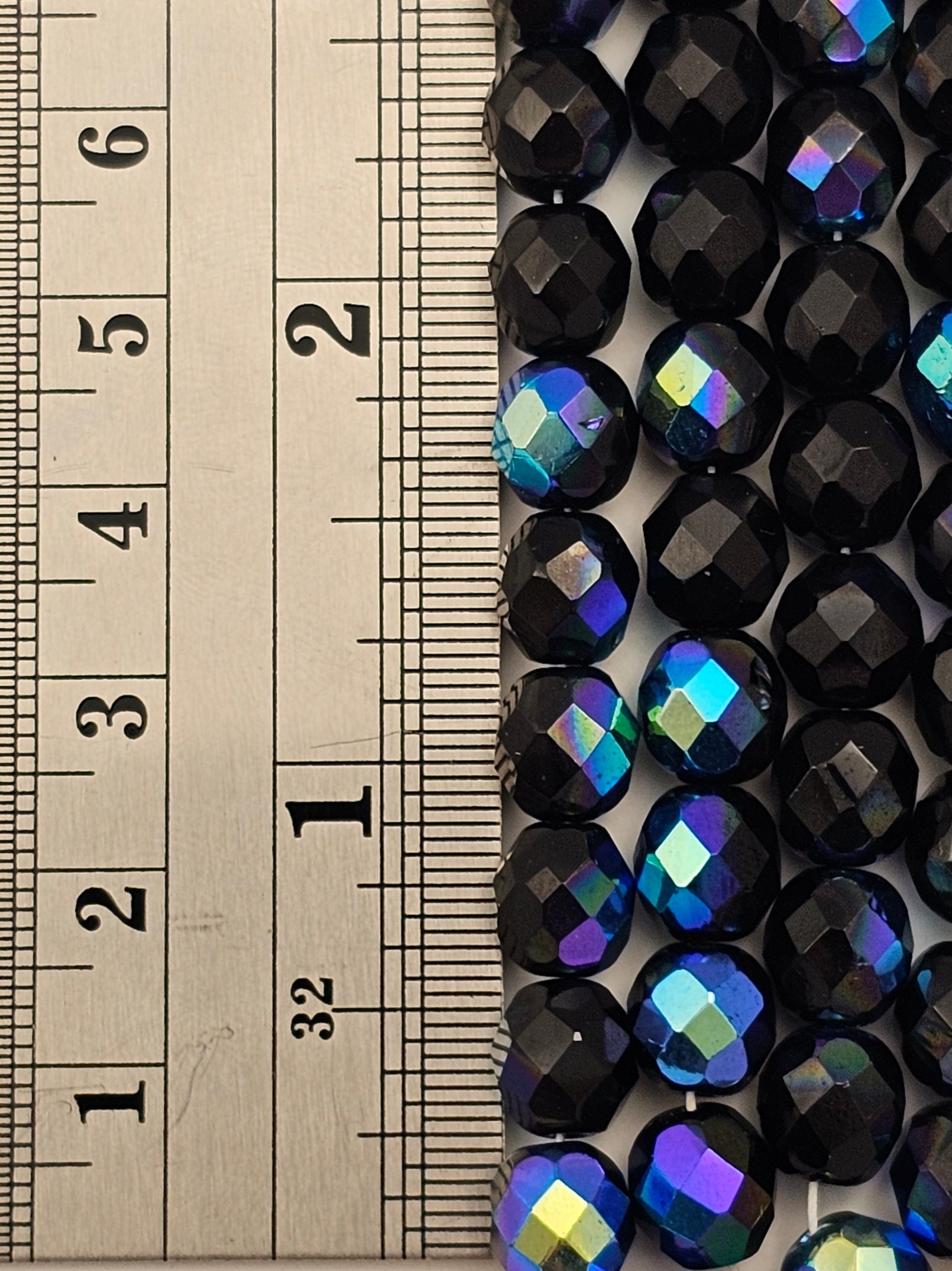 8mm - Jet Black AB - Fire Polished