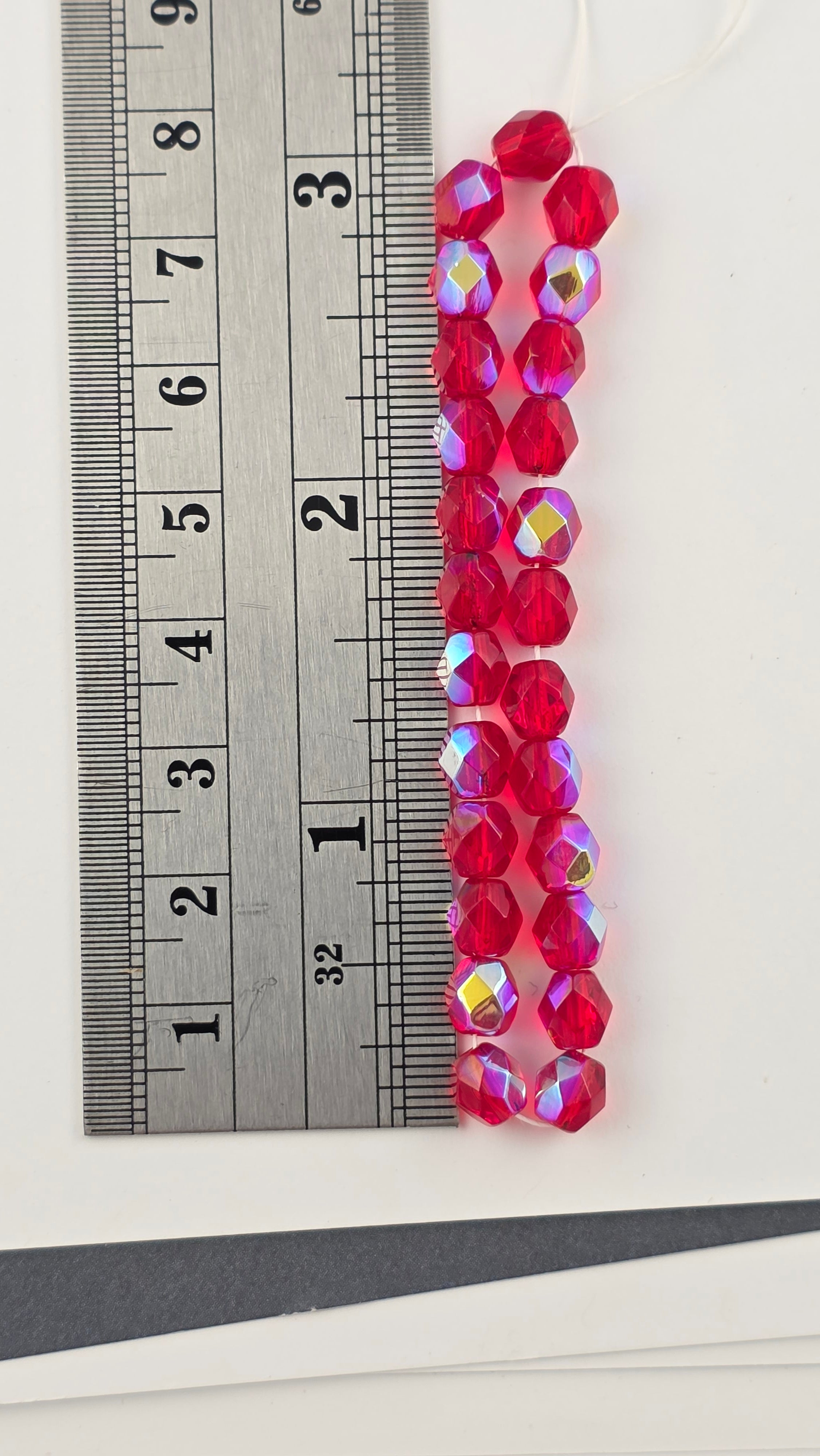 6mm - Ruby AB - Fire Polish