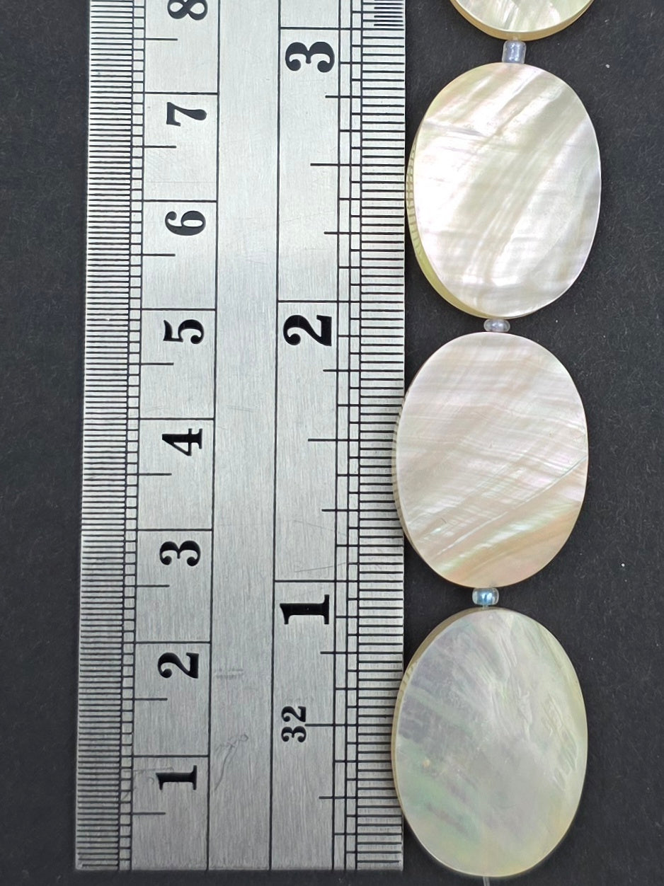 22x16mm White Abalone Oval - 10 Piece Strand - LIMITED EDITION