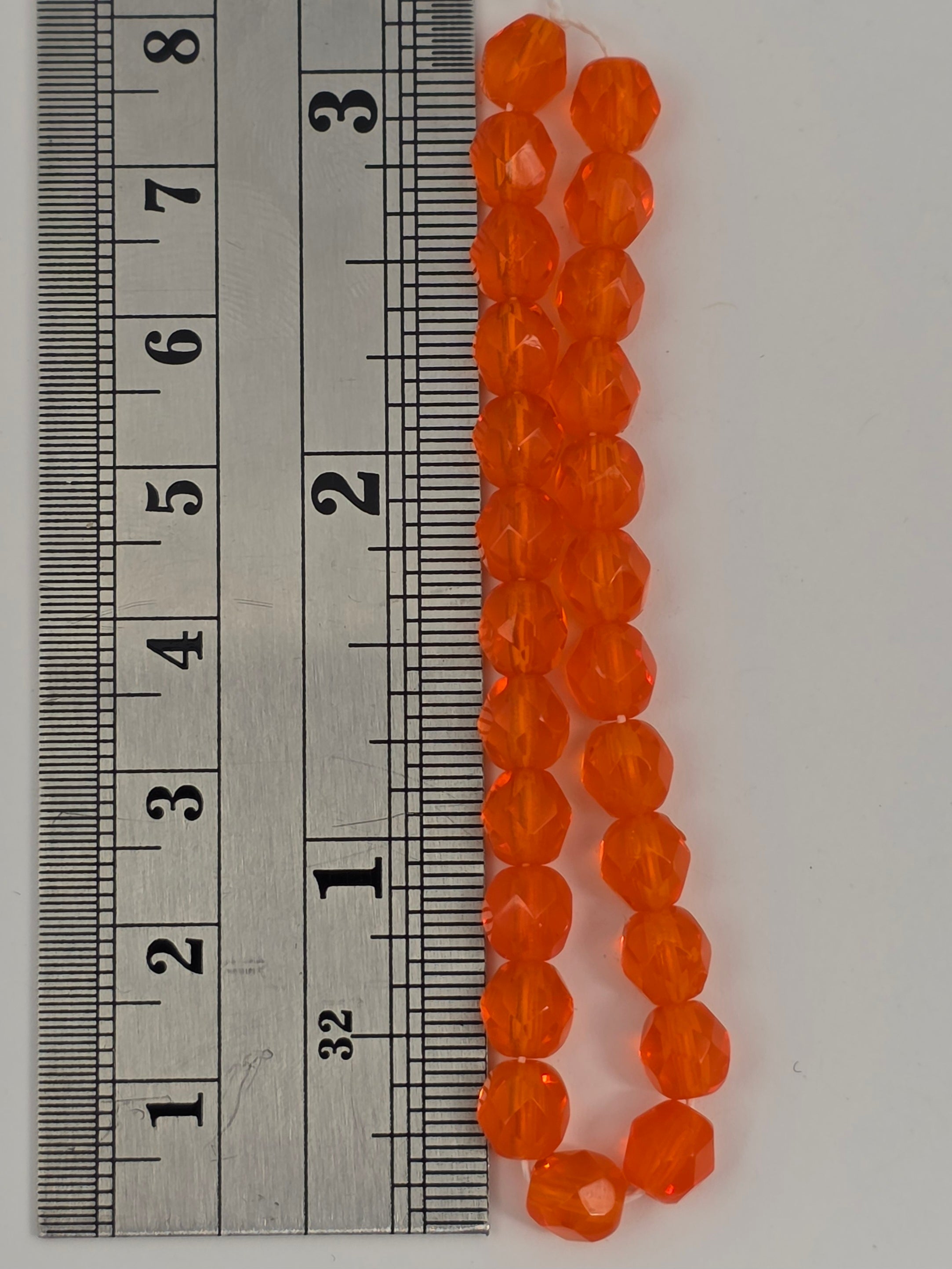6mm - Orange Transparent- Fire Polished