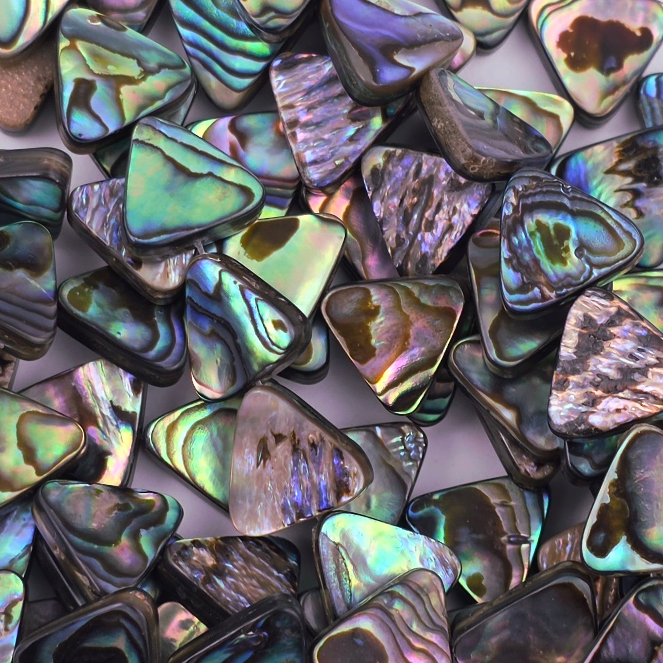 12mm - Abalone - Triangles - Paua