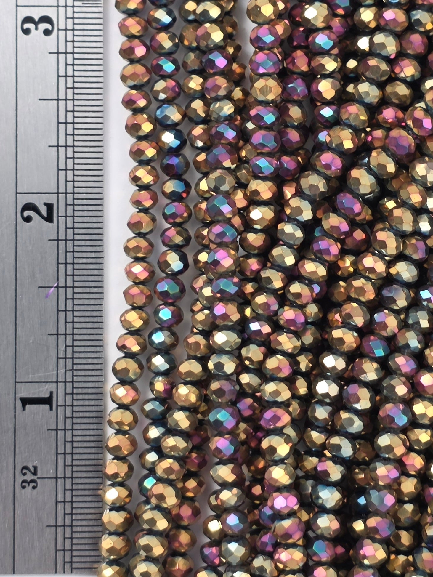 3x4mm - Crystal Rondelles - Multi Metallic