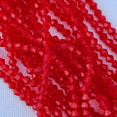 4mm Bicone - Ruby Transparent
