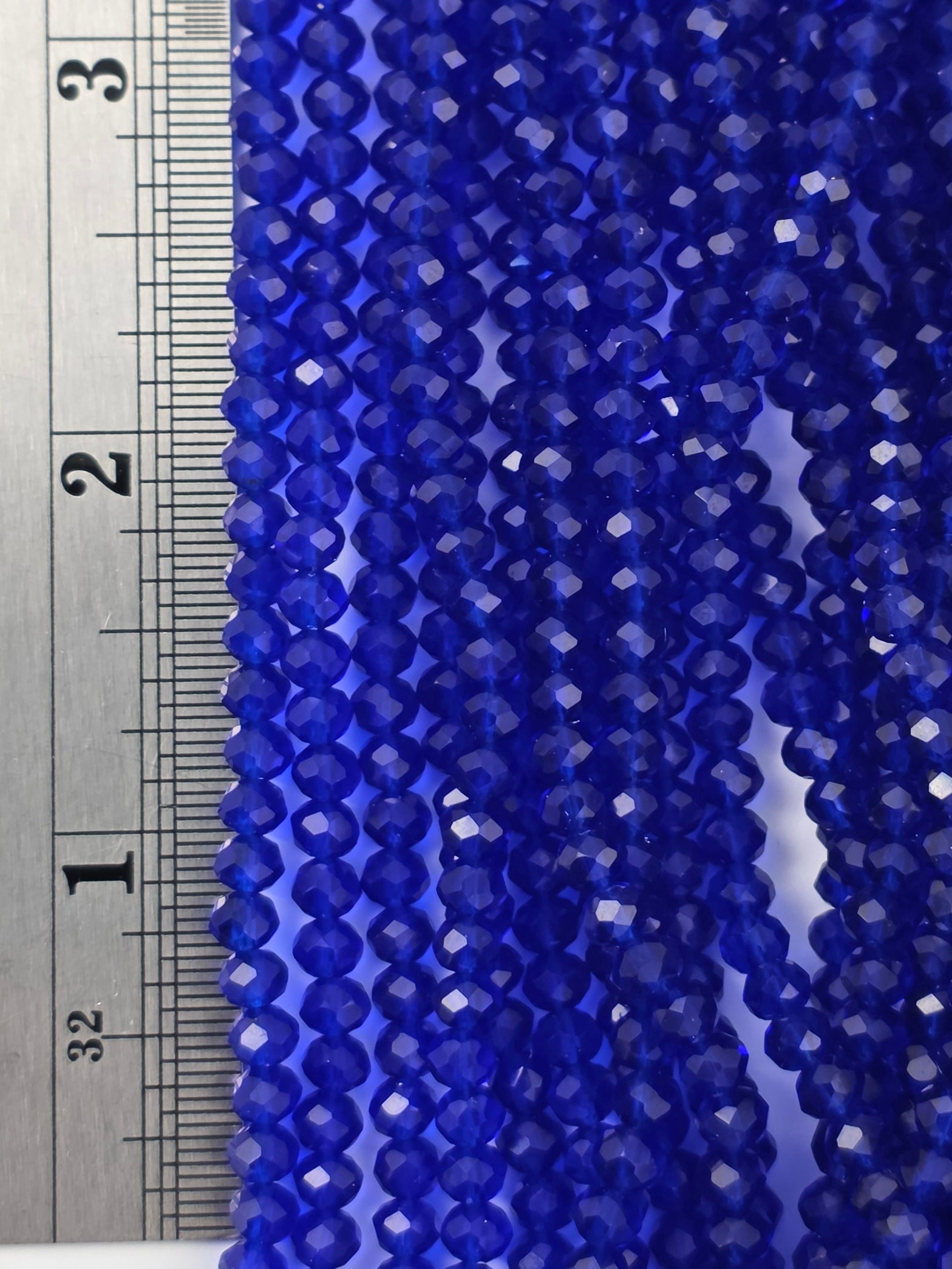 3x4mm - Crystal Rondelles - Cobalt Transparent