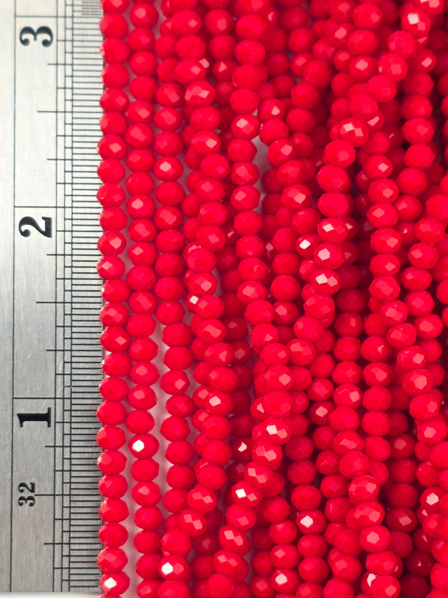 3x4mm - Crystal Rondelles - Red Opaque