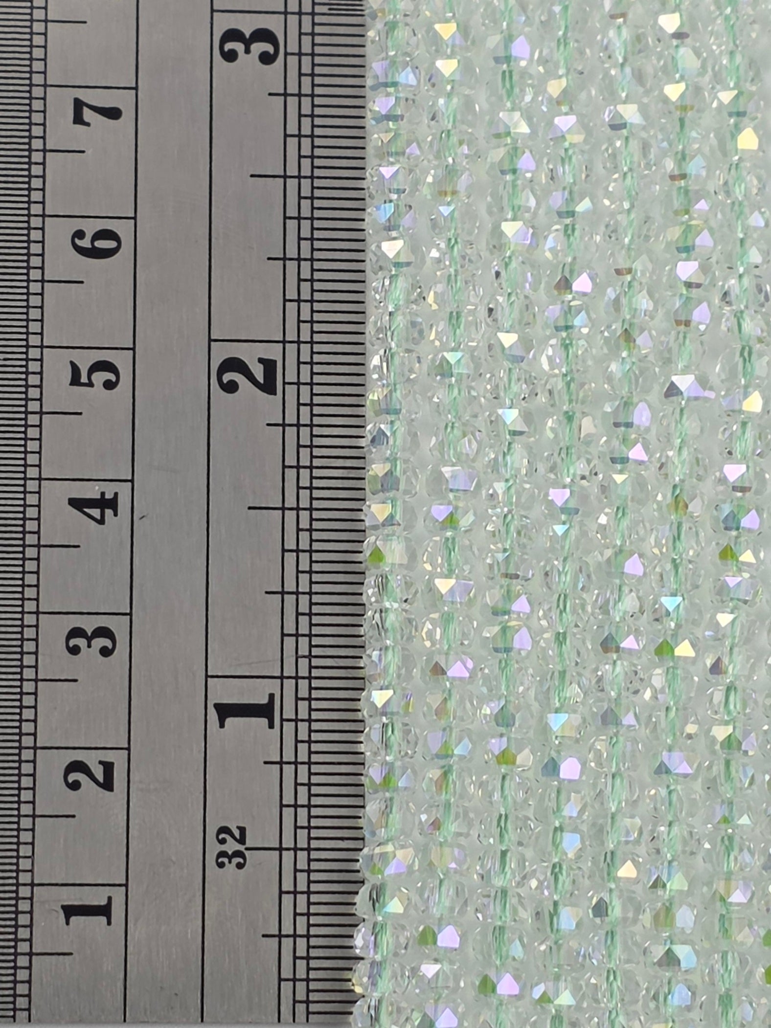 3x4mm New Cut Crystal Rondelles - Crystal with Light AB (not green)