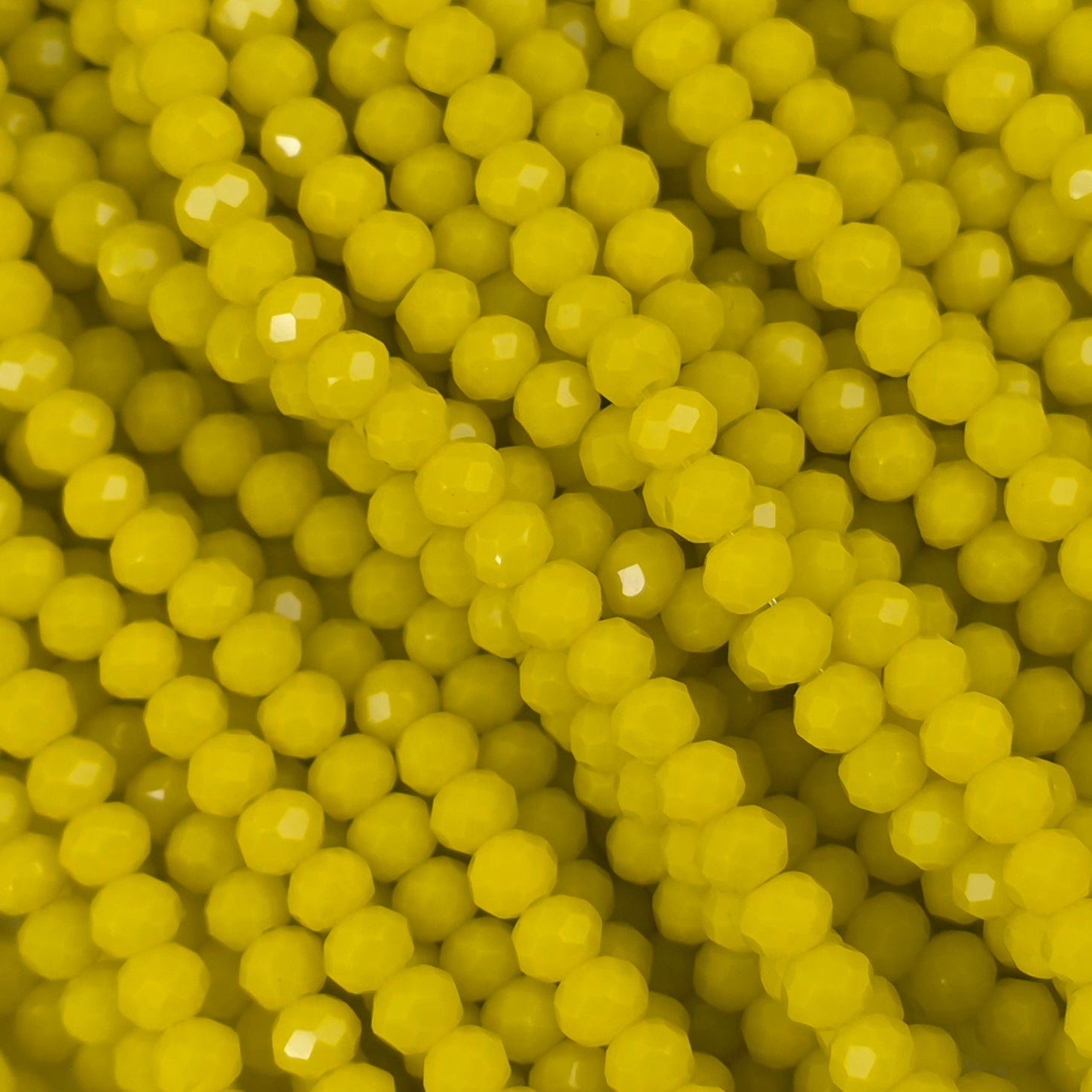 3x4mm - Crystal Rondelles - Lemon Yellow