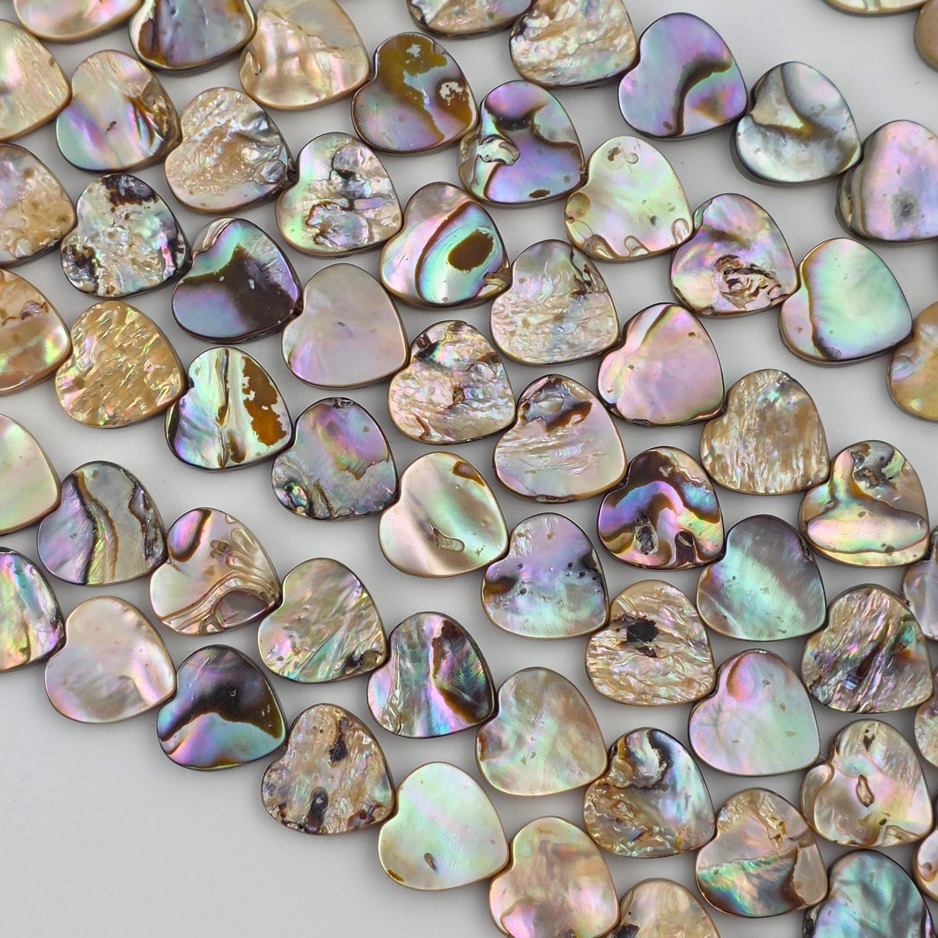 12mm - Abalone - Hearts - North American