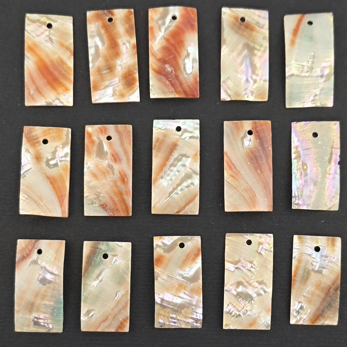 1x0.5 inch Abalone Rectangle - 1 piece