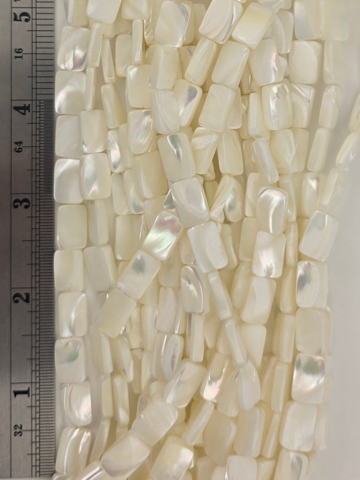 8x12mm - Mother of Pearl - Rectangles - White