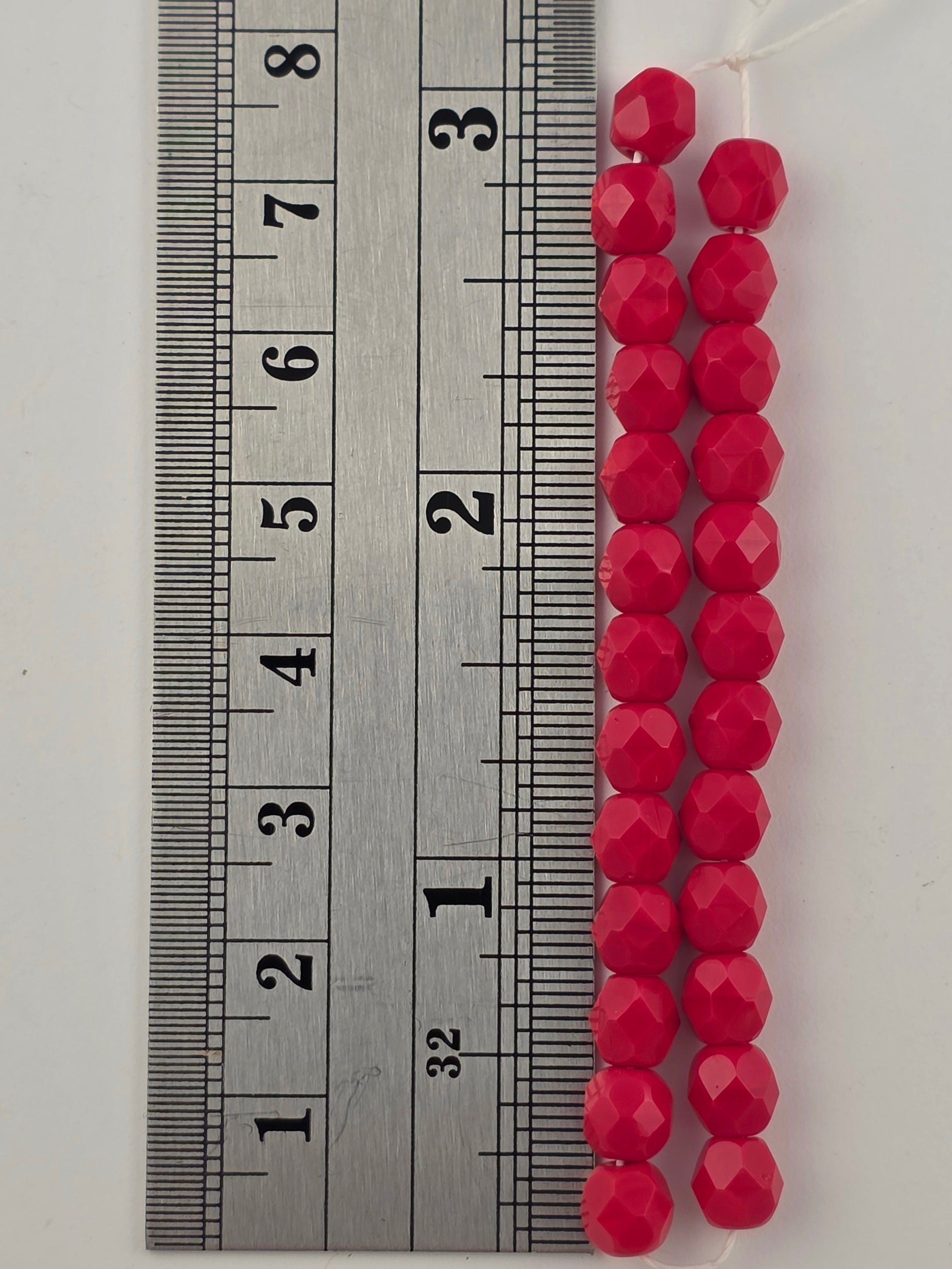 6mm - Red Opaque - Fire Polish