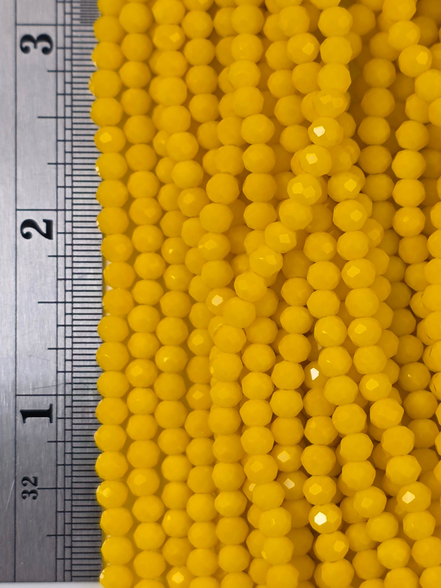 3x4mm - Crystal Rondelles - Goldenrod Opaque