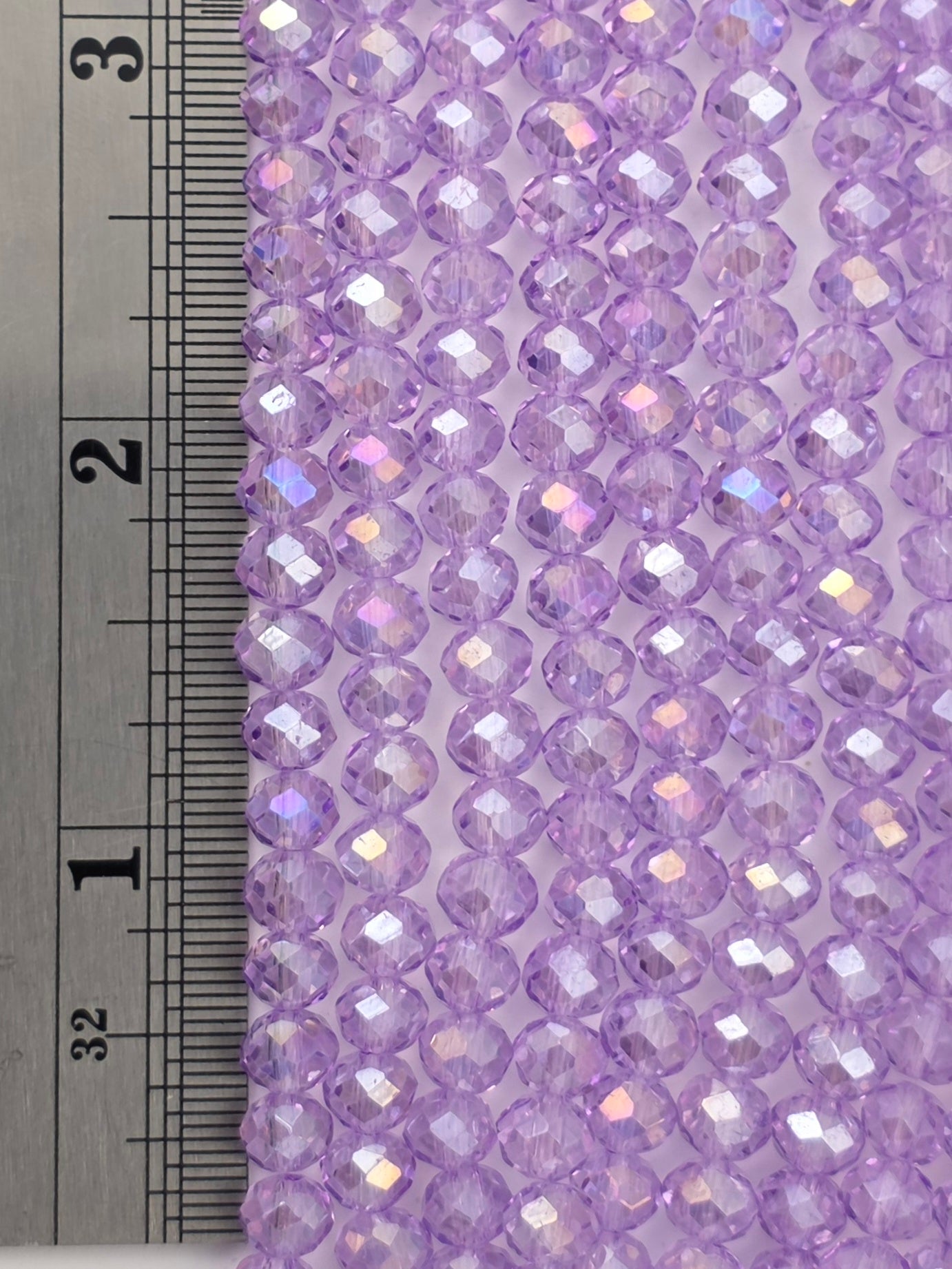 5x6mm - Crystal Rondelles - Light Purple with Rainbow Luster