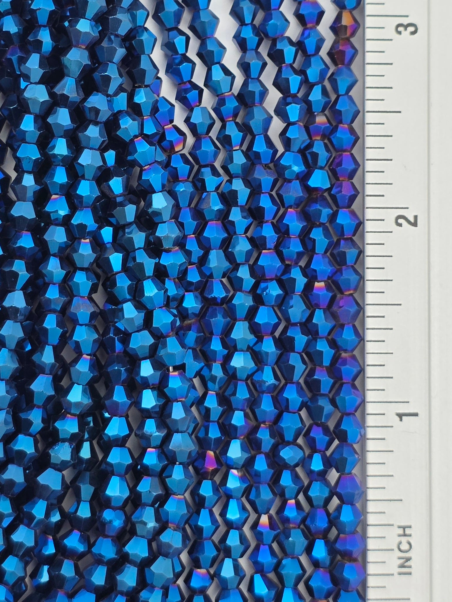 4mm - Bicone - Blue Metallic