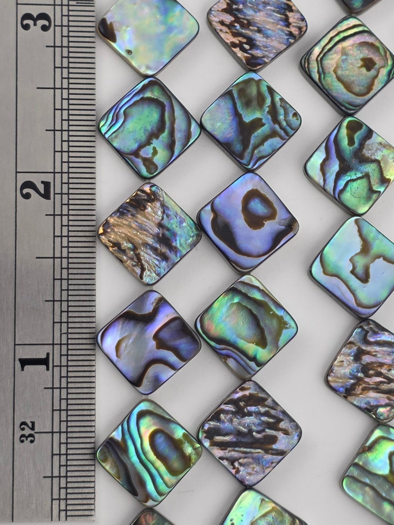 12mm - Abalone - Diamond - Paua