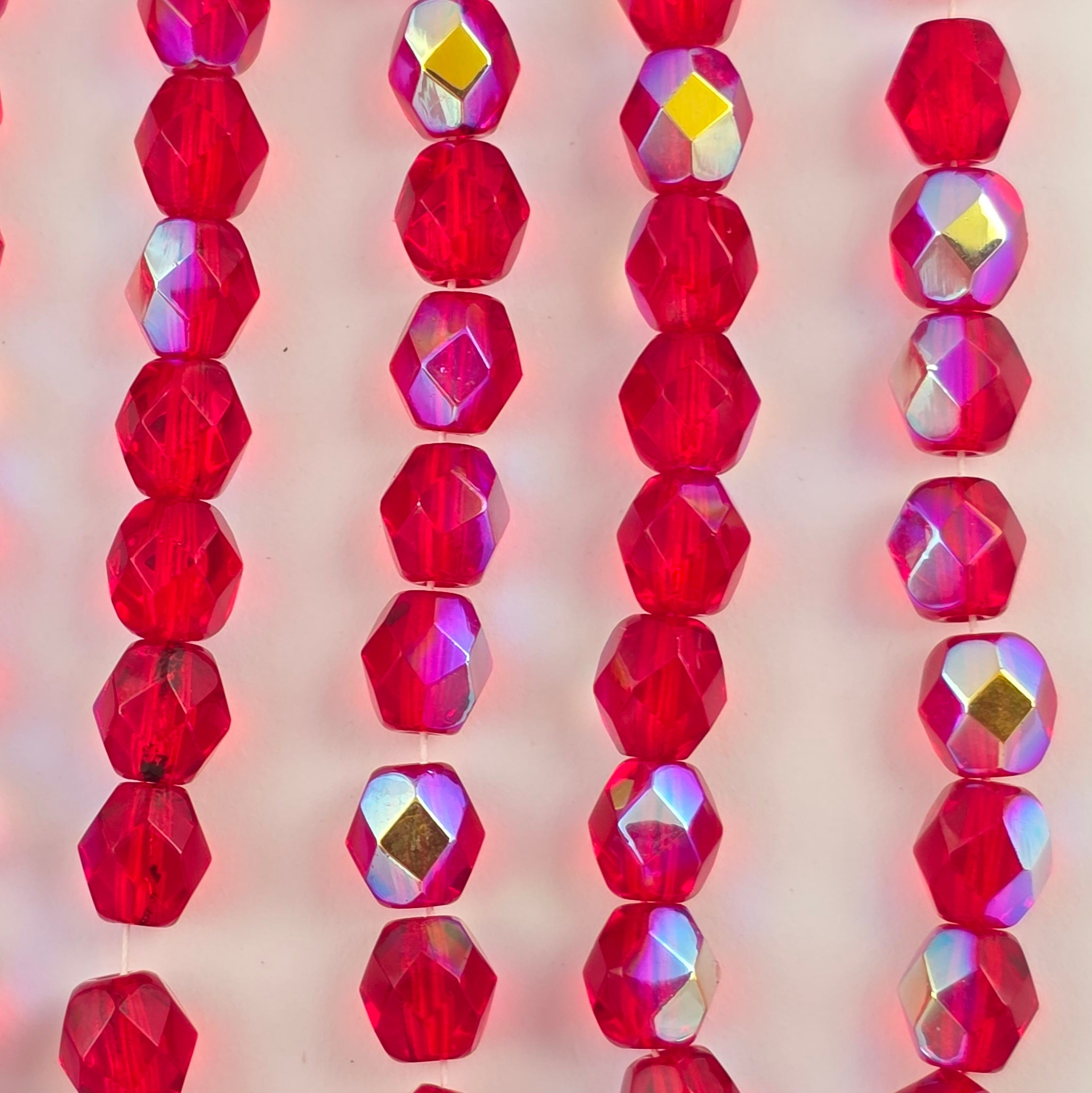 6mm - Ruby AB - Fire Polish