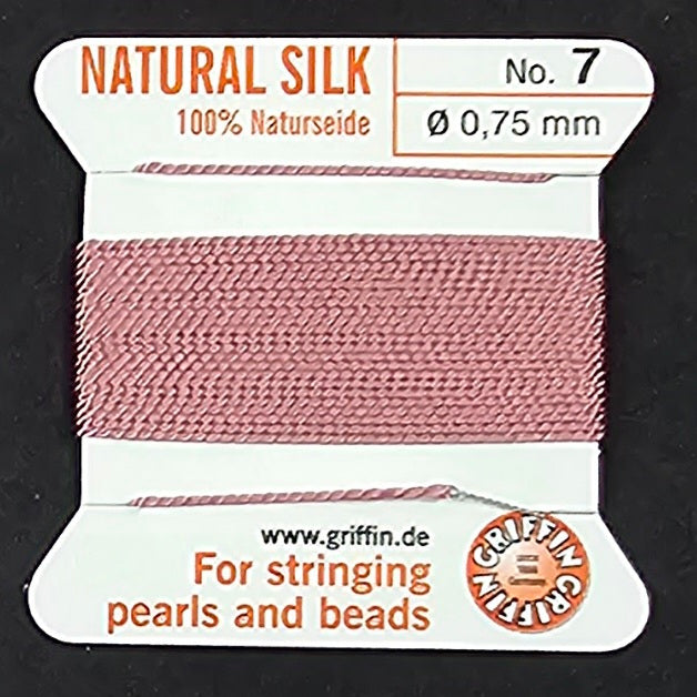 Griffin Silk - Dark Pink - 2 Meters with Needle