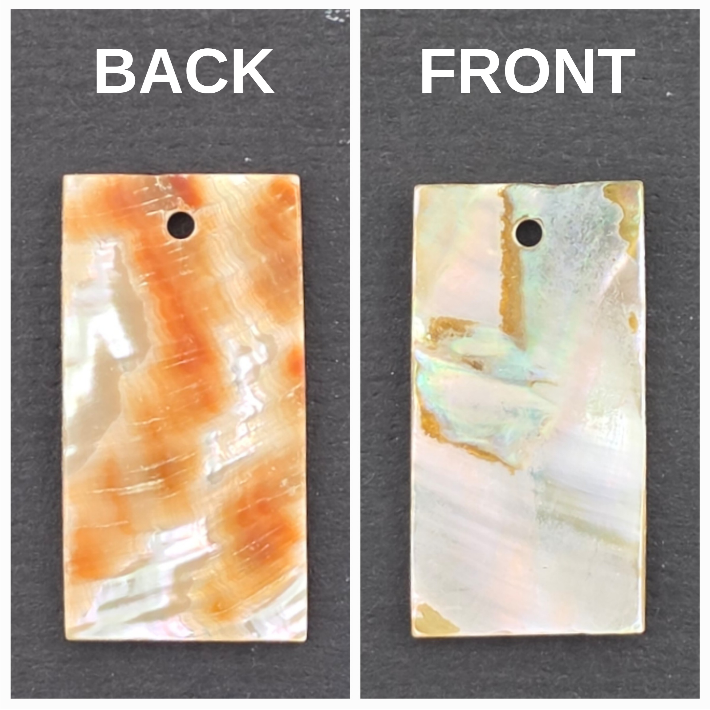 1x0.5 inch Abalone Rectangle - 1 piece