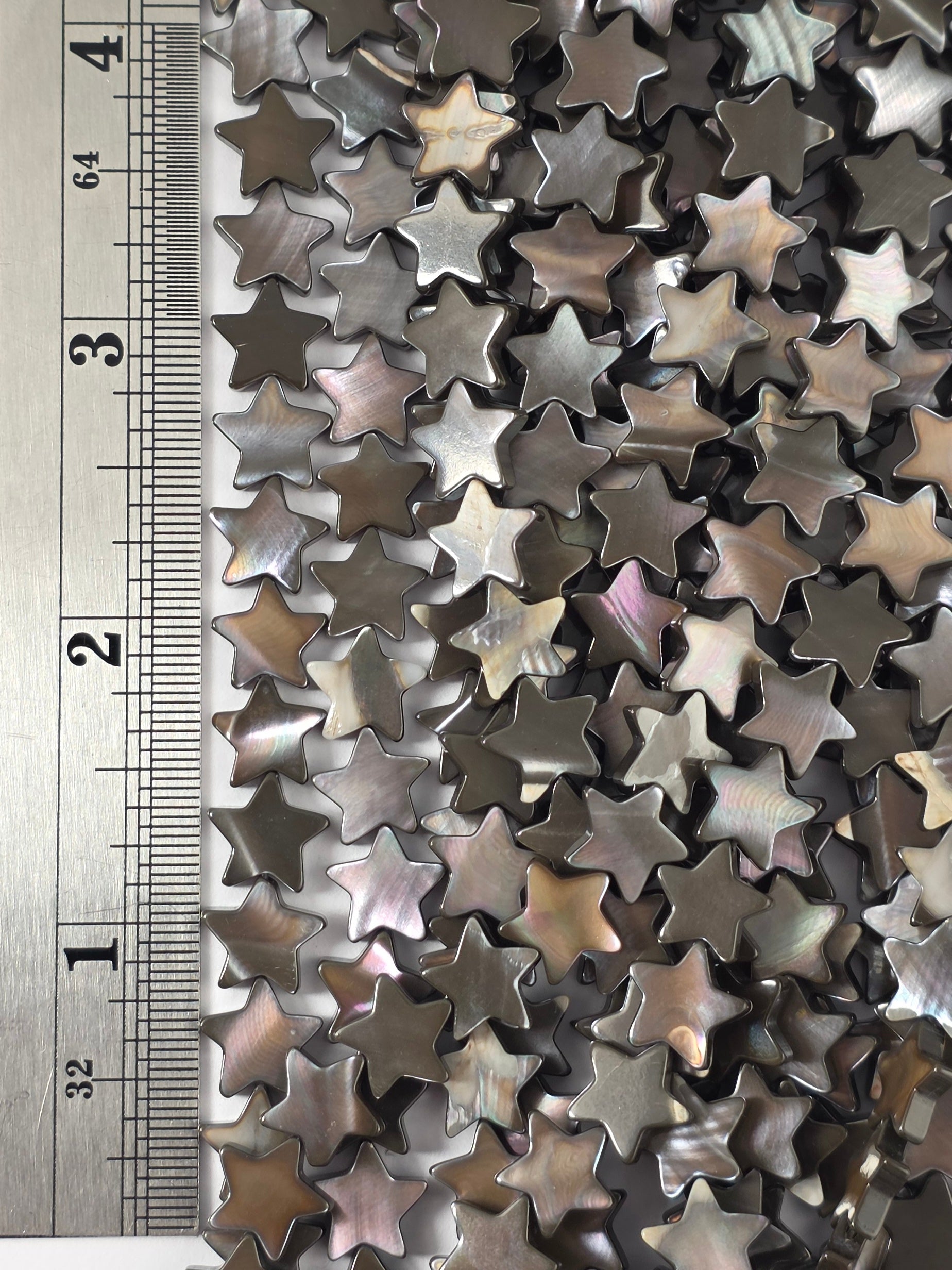 10mm - Mother of Pearl - Stars - Black